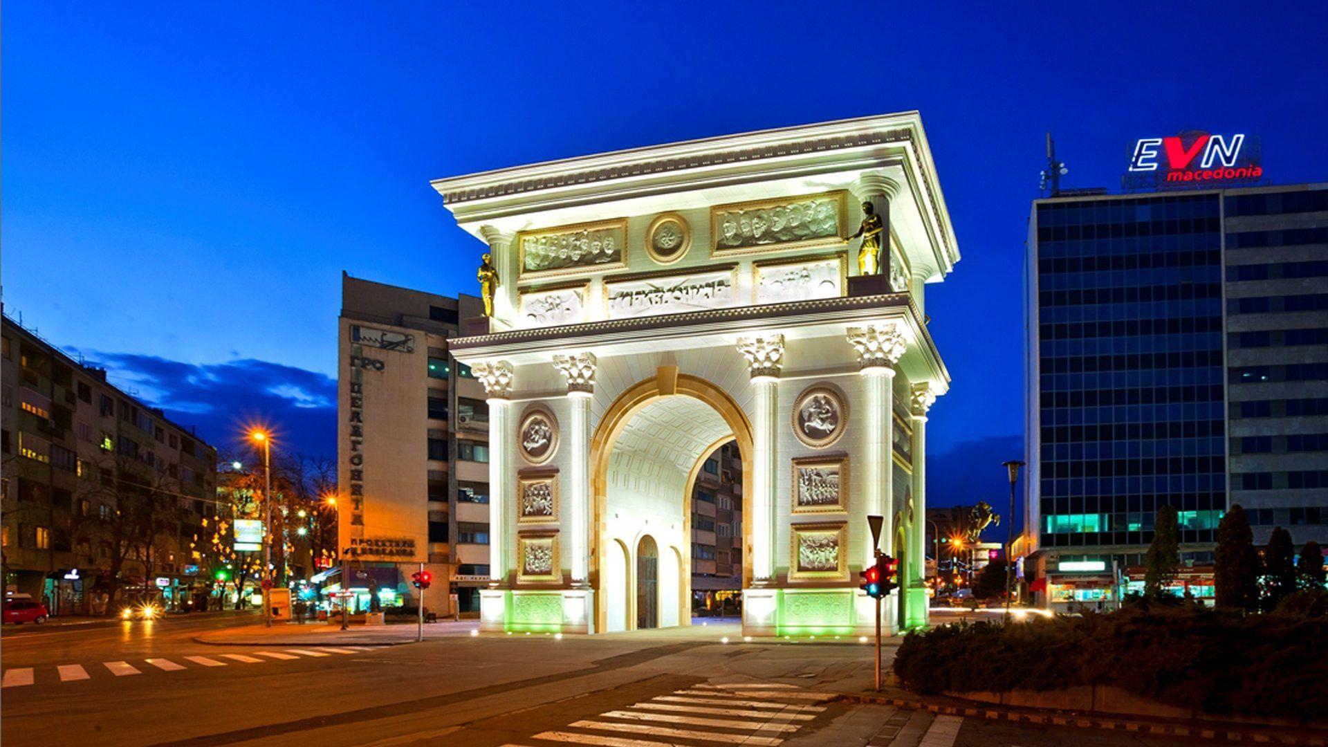 1920x1080 Triumphal Arch Macedonia In City Skopje Republic Of Macedonia