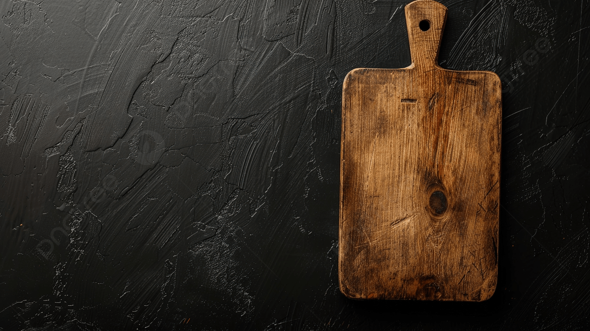 1200x673 Wooden Chopping Board On Black Background Top Down, Circle, No People, Rough Background Image And Wallpaper for Free Download