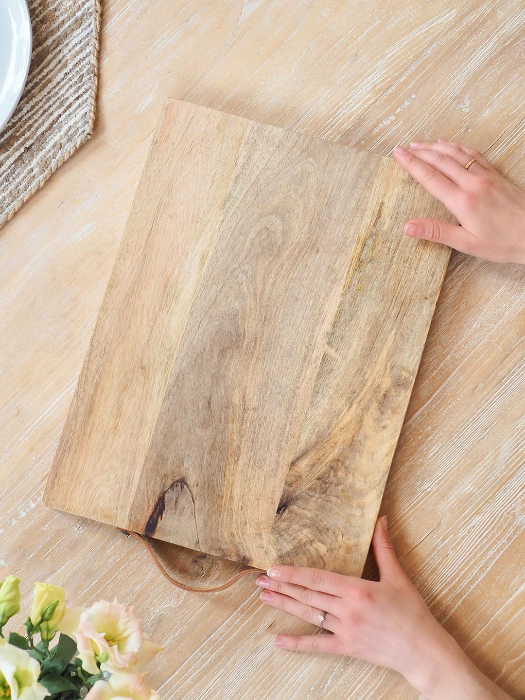 1080x1440 Eliot Cutting Board w/ Leather Handle. The Cross Decor & Design