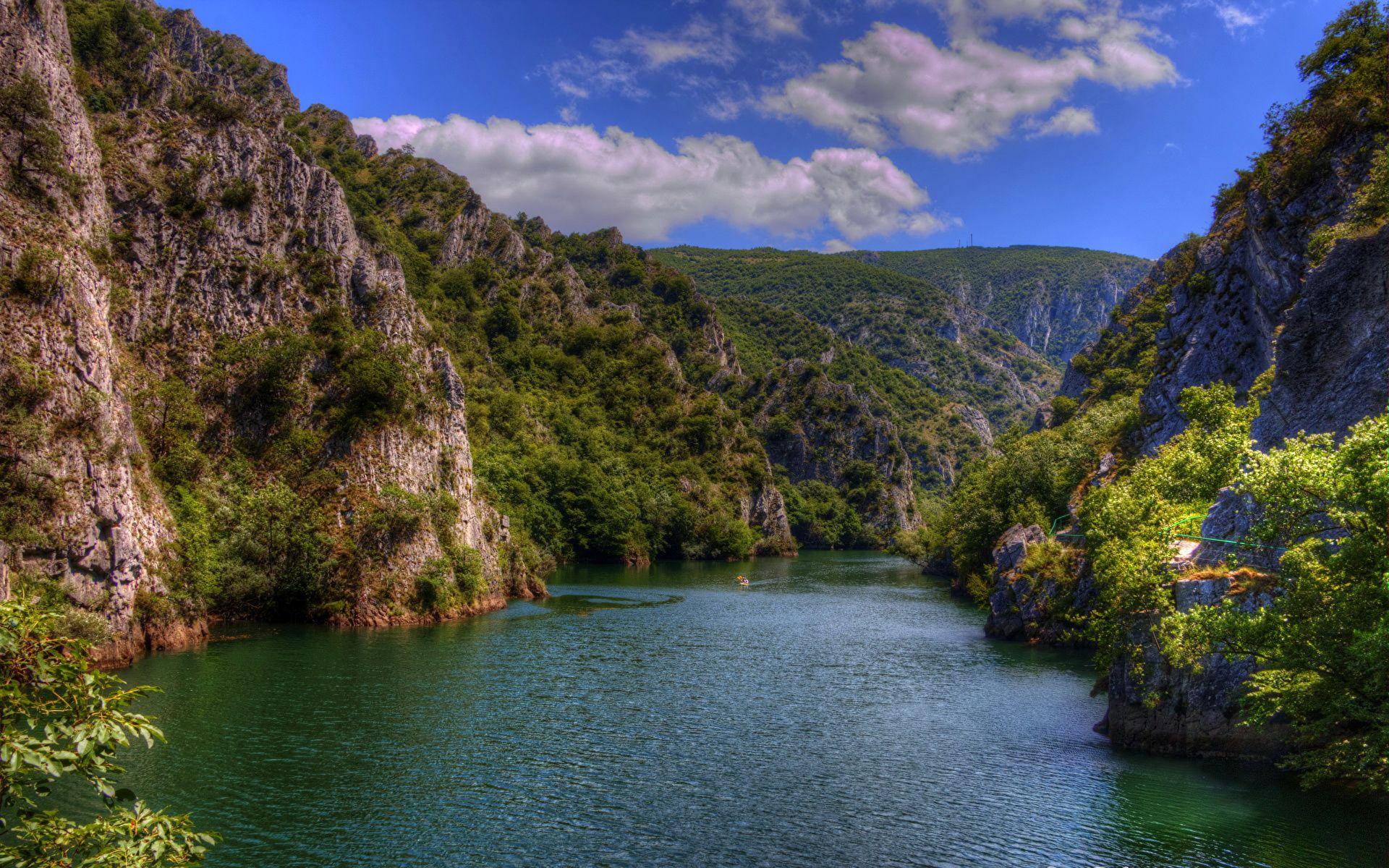 1920x1200 Photos Lake Matka Skopje Macedonia HDRI Nature Mountains 1920x1200