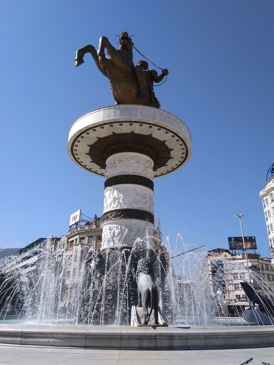 910x1213 HD wallpaper: alexander the great, statue, skopje, sculpture