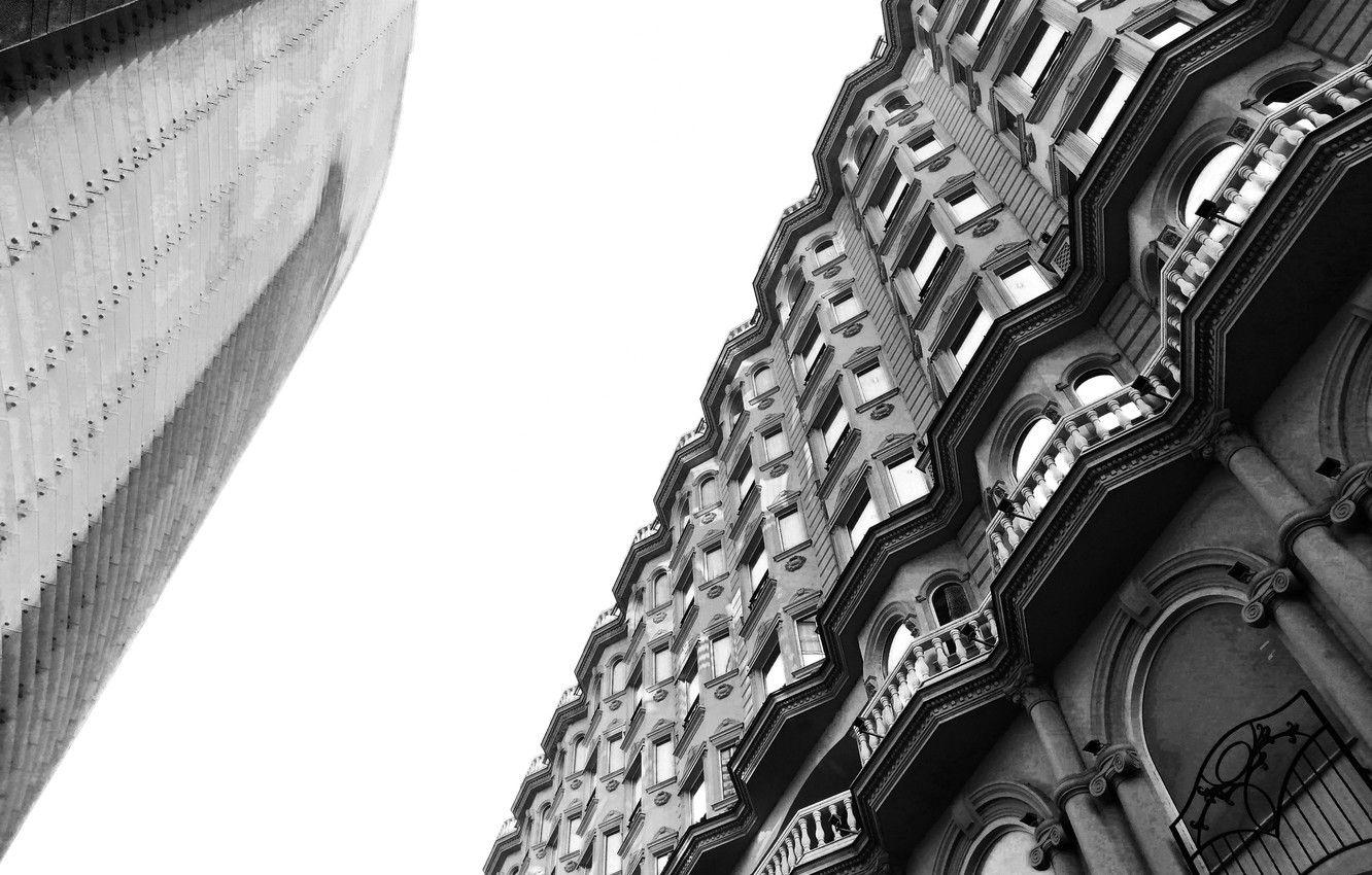1332x850 Wallpaper city, windows, white, black, sky, and, window, buildings