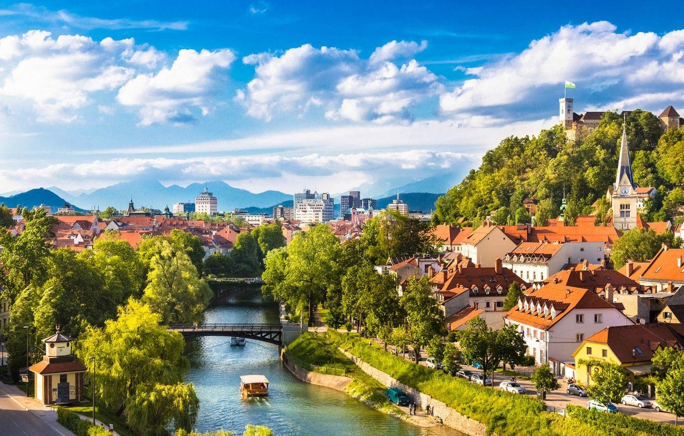 1332x850 Wallpaper the city, river, Slovenia, Slovenia, Ljubljana