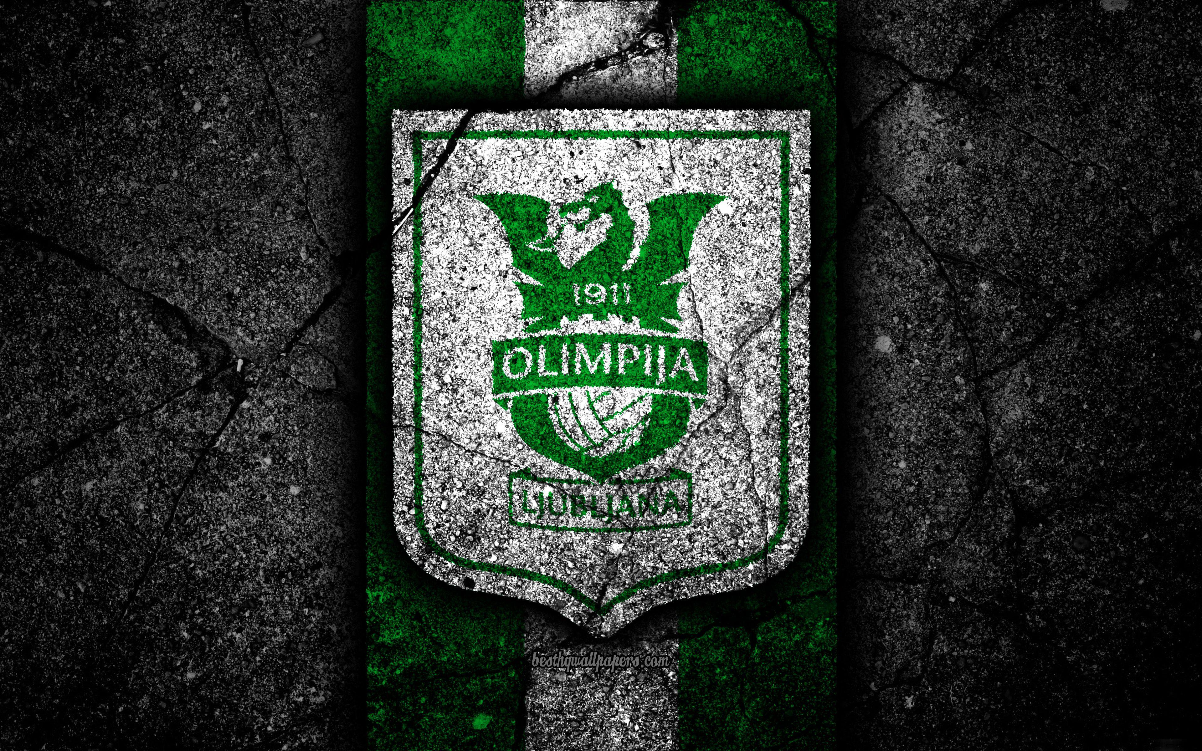 3840x2400 Download wallpaper Olimpija Ljubljana FC, 4k, logo, PrvaLiga