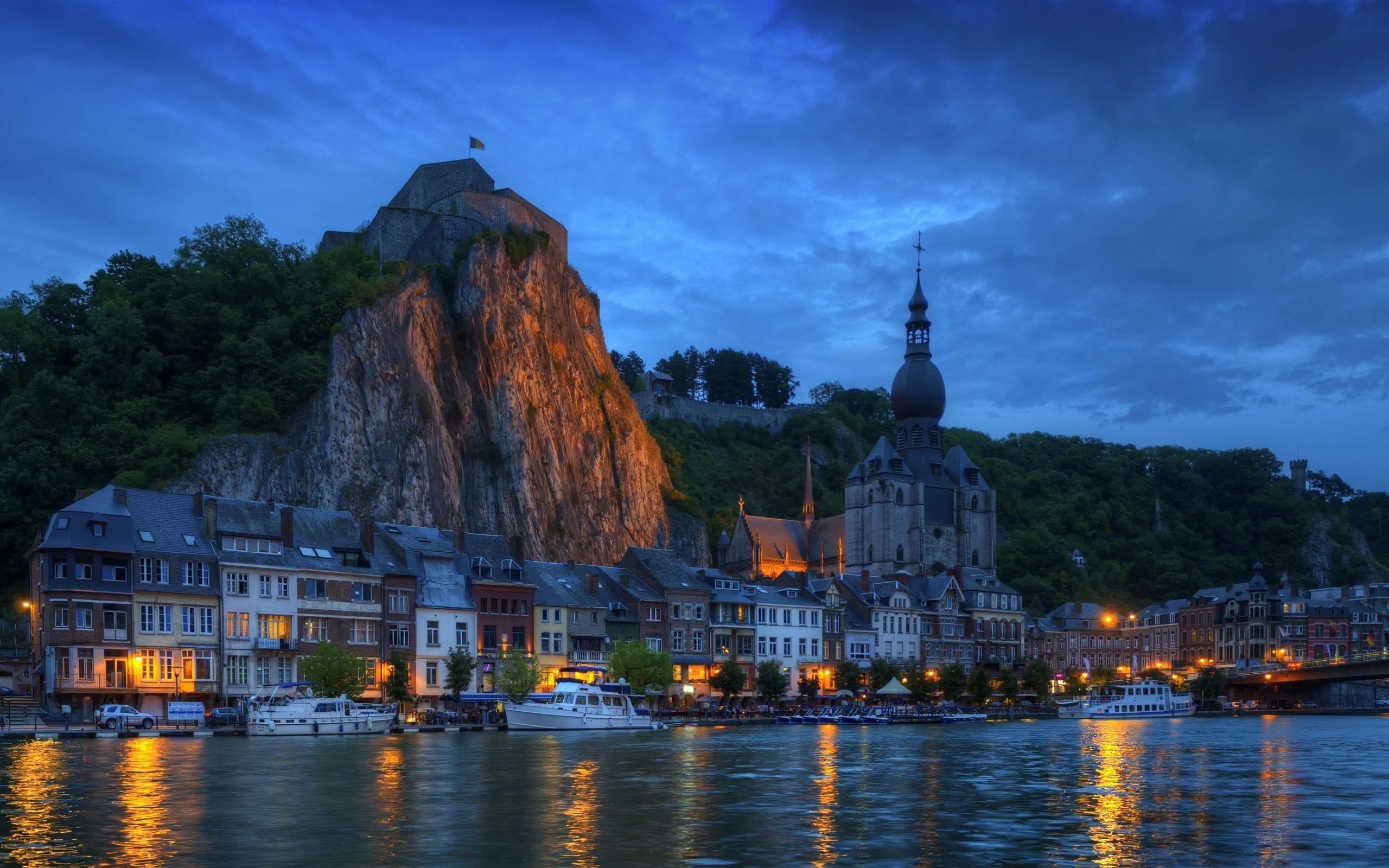 2560x1600 River House Bern Switzerland Scenery Wallpaper