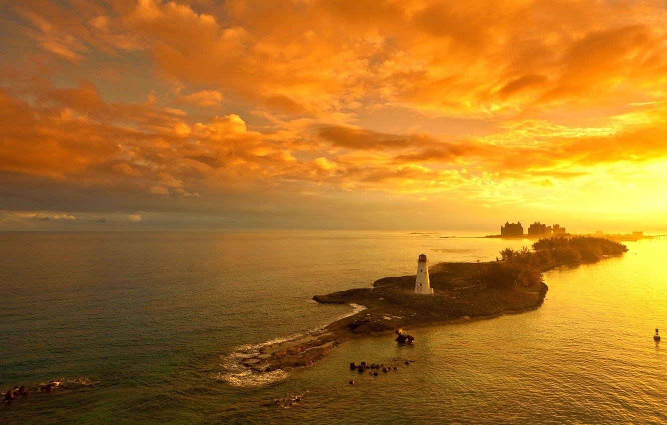 1332x850 Wallpaper sea, the sky, Islands, clouds, trees, sunset, stones