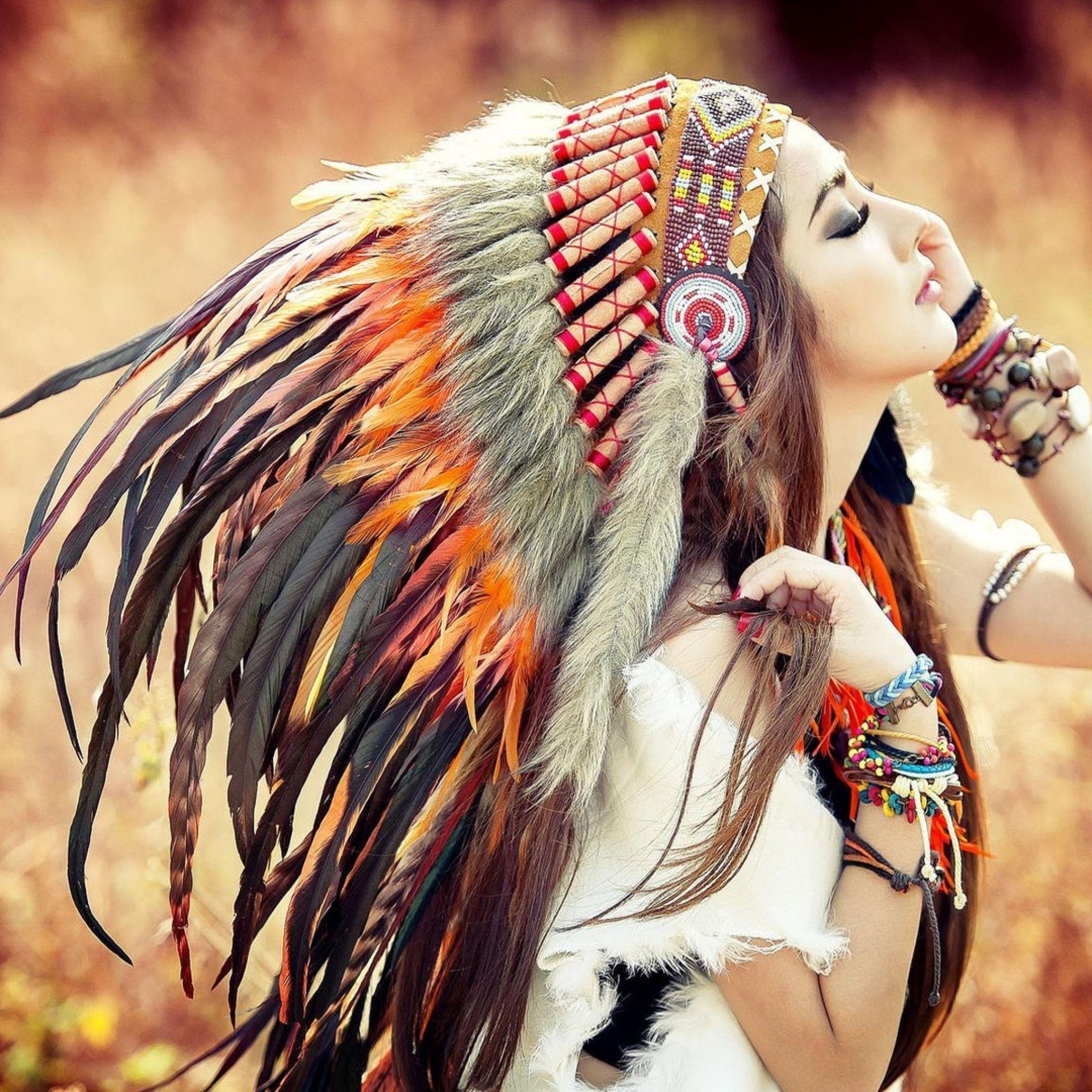 2048x2048 Native American Girl iPad 4 & Air Wallpaper. tiki * totem * tepee