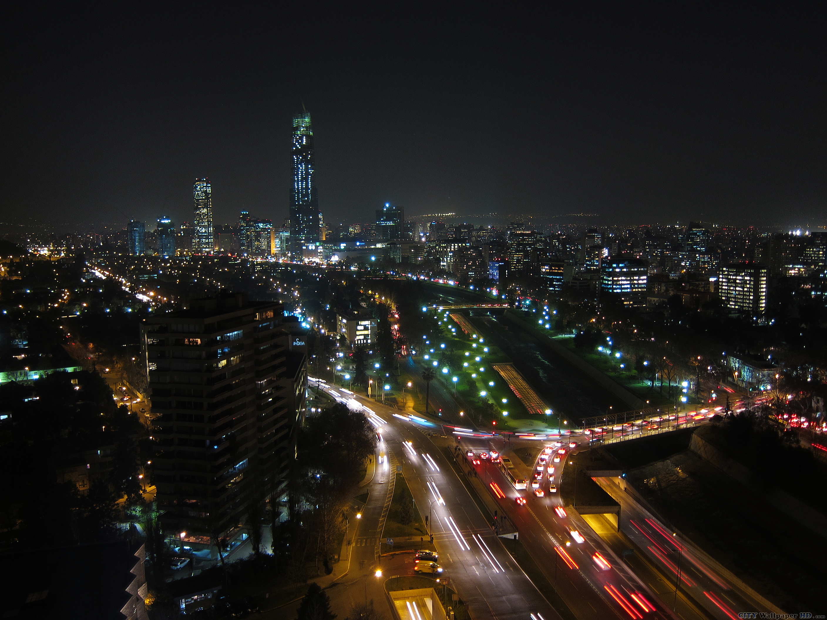 2816x2112 Night of Santiago. Download wallpaper cities. Santiago, santiago de chile, chili