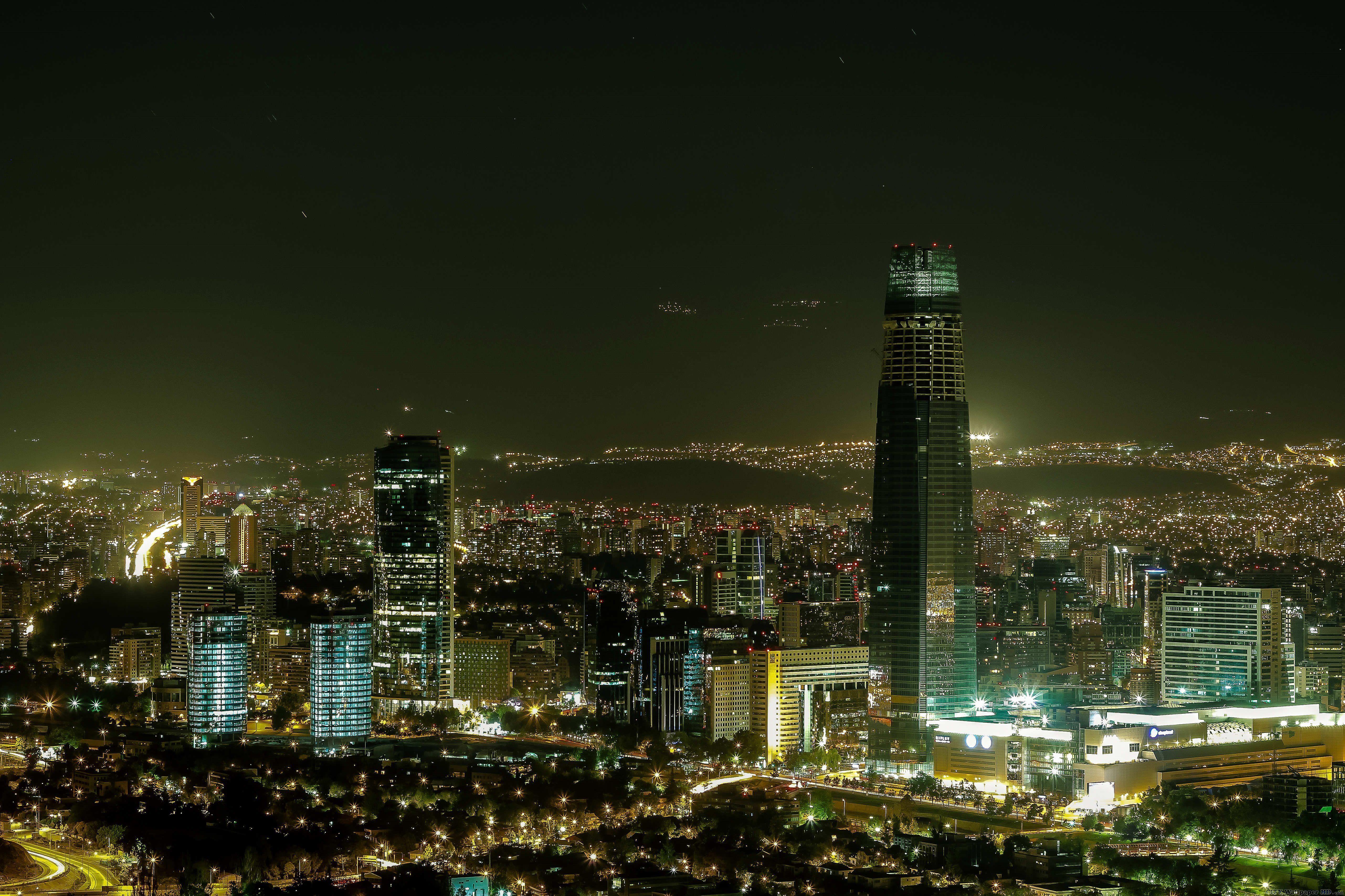 5125x3416 Download wallpaper capital, gran santiago, night, santiago, city
