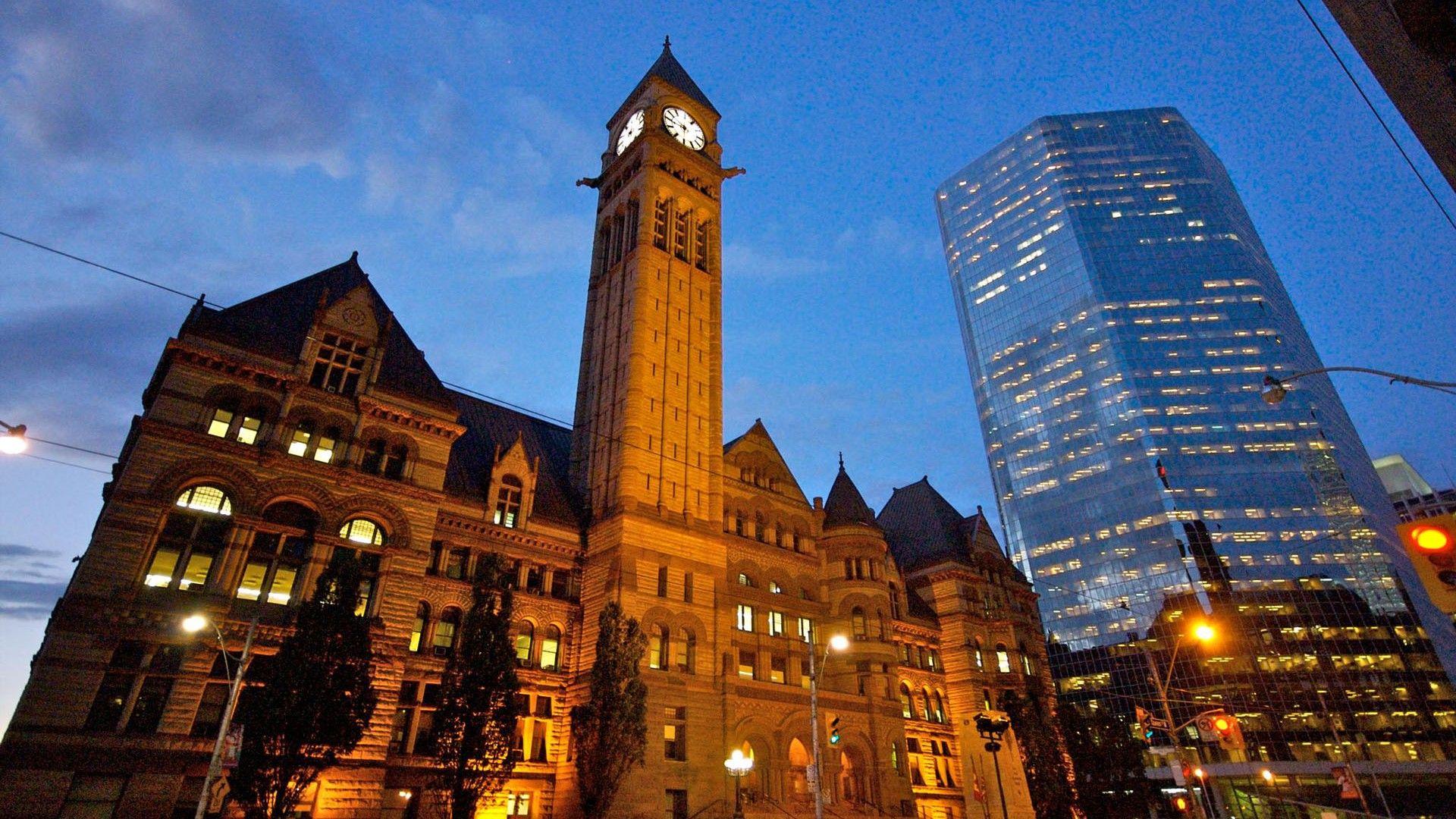 1920x1080 Toronto Old City Hall at Dusk Wallpaper 1920x1080. Free Photo