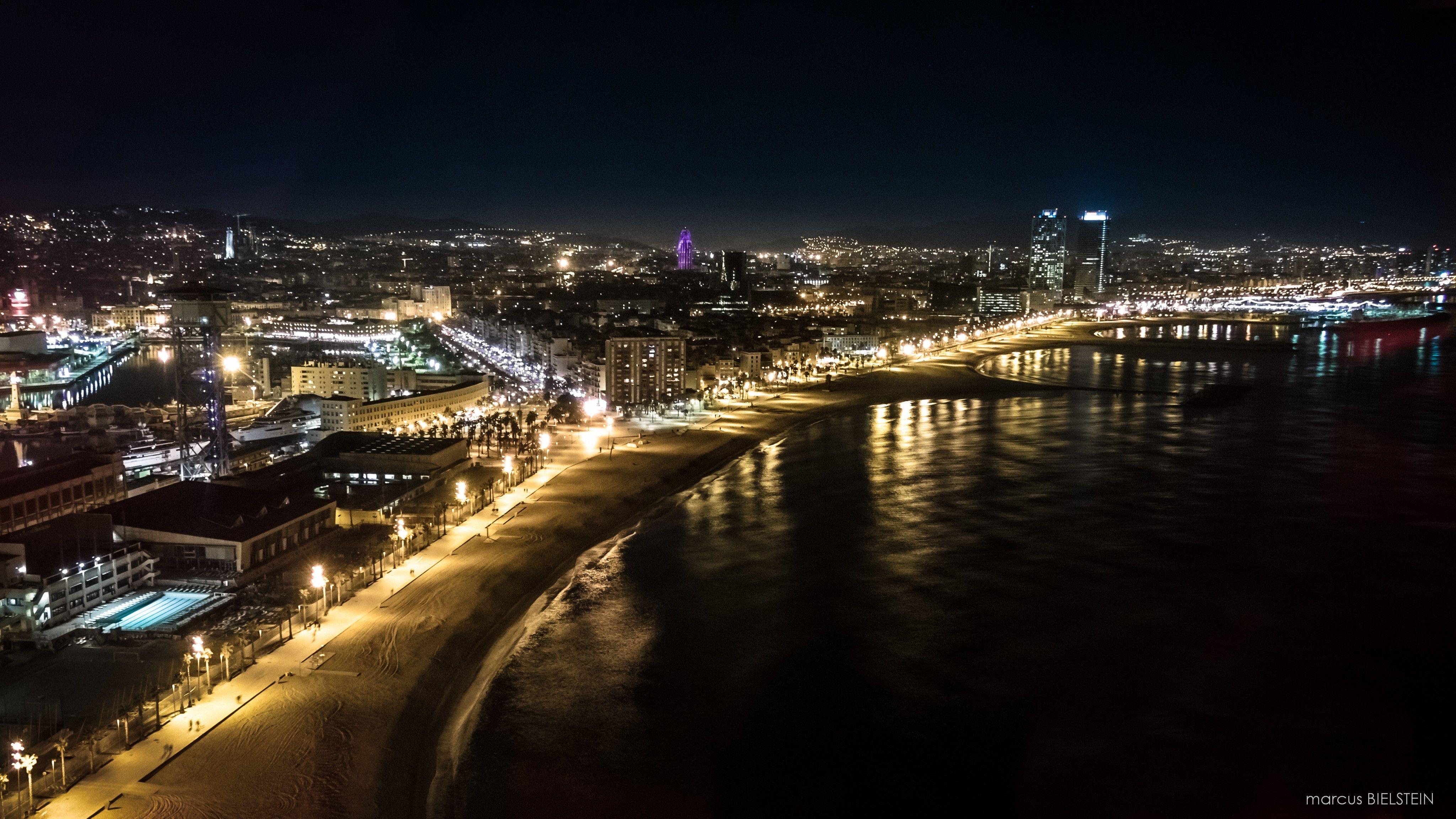 4096x2304 cityscapes, Barcelona, city night wallpaper