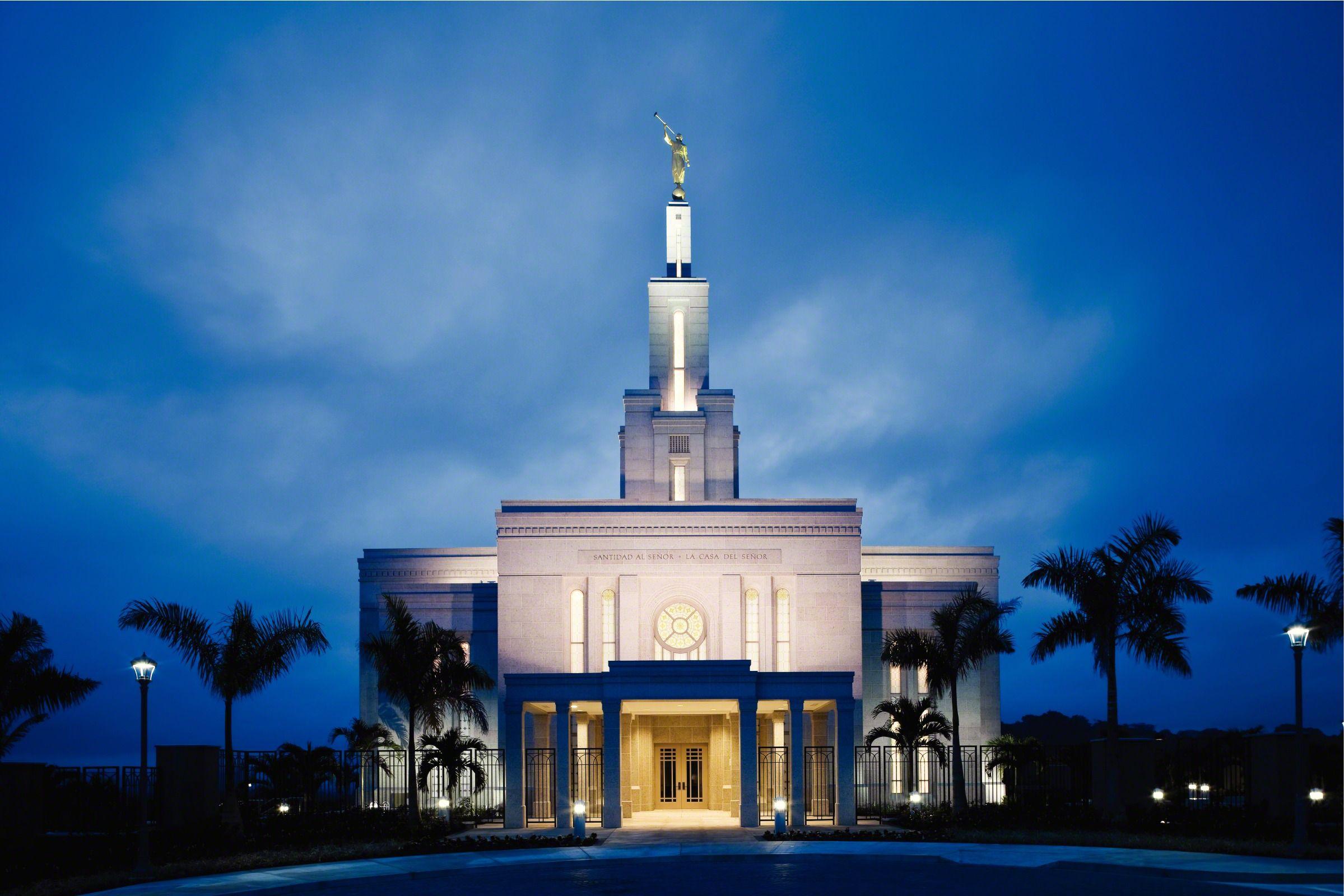 2399x1600 Panama City Panama Temple in the Evening