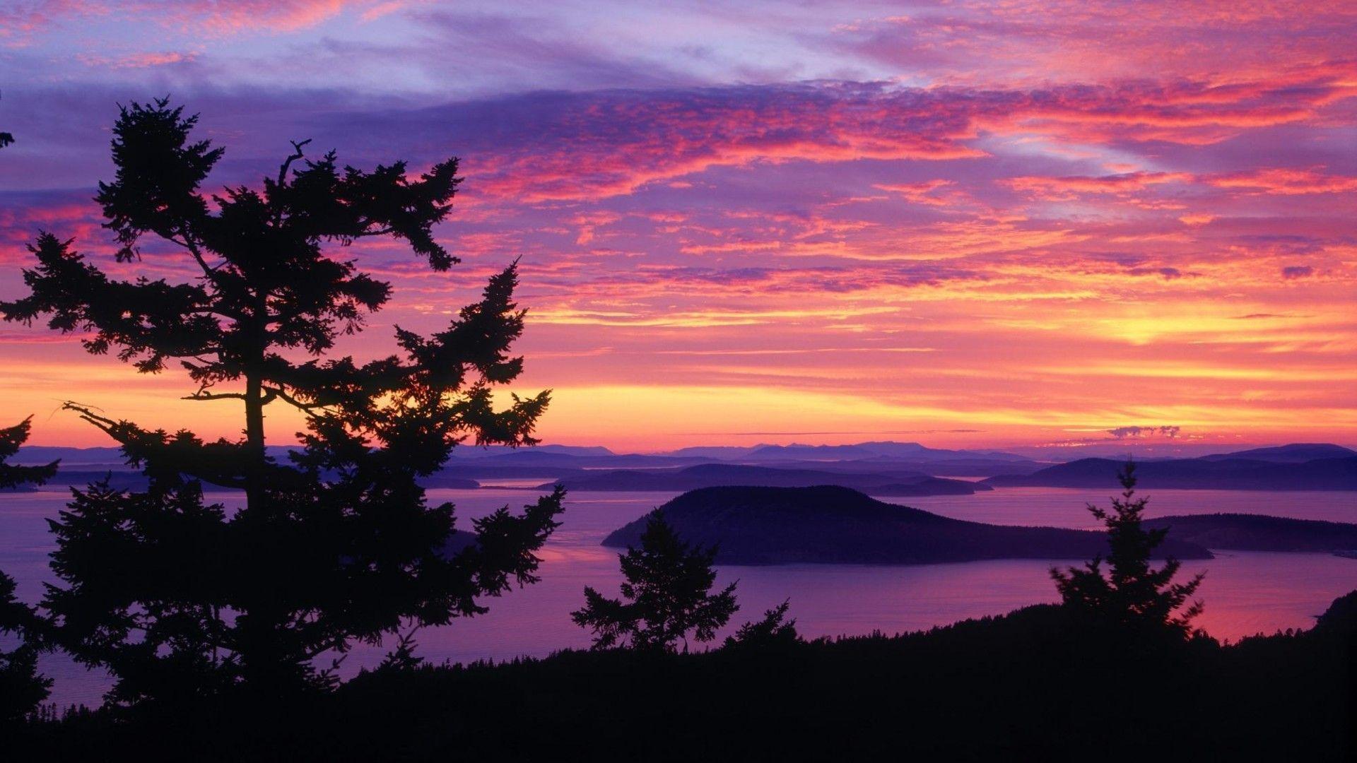 1920x1080 san juan islands sunset Wallpaper 1920x1080