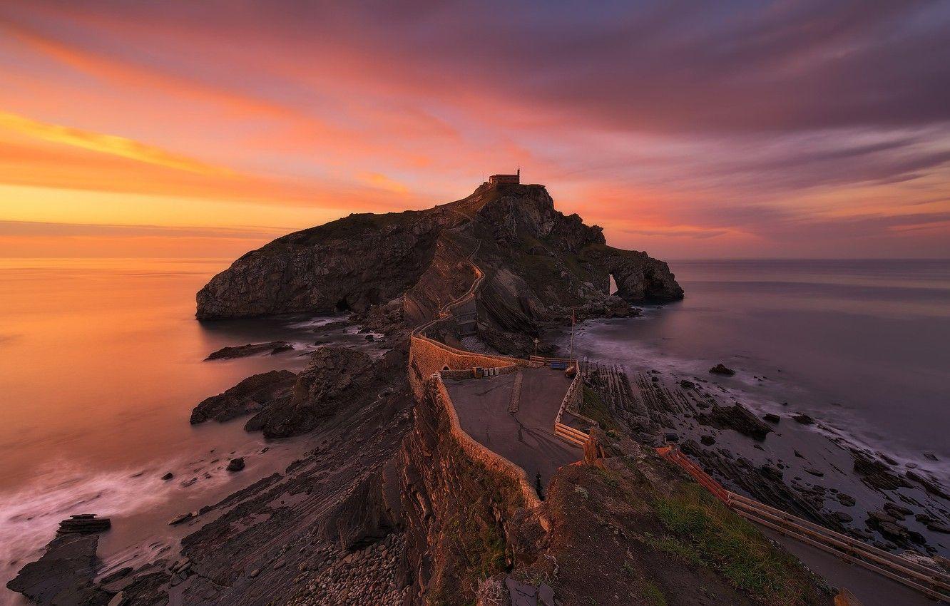 1332x850 Wallpaper Spain, Basque Country, San Juan de Gaztelugatxe, Bakio