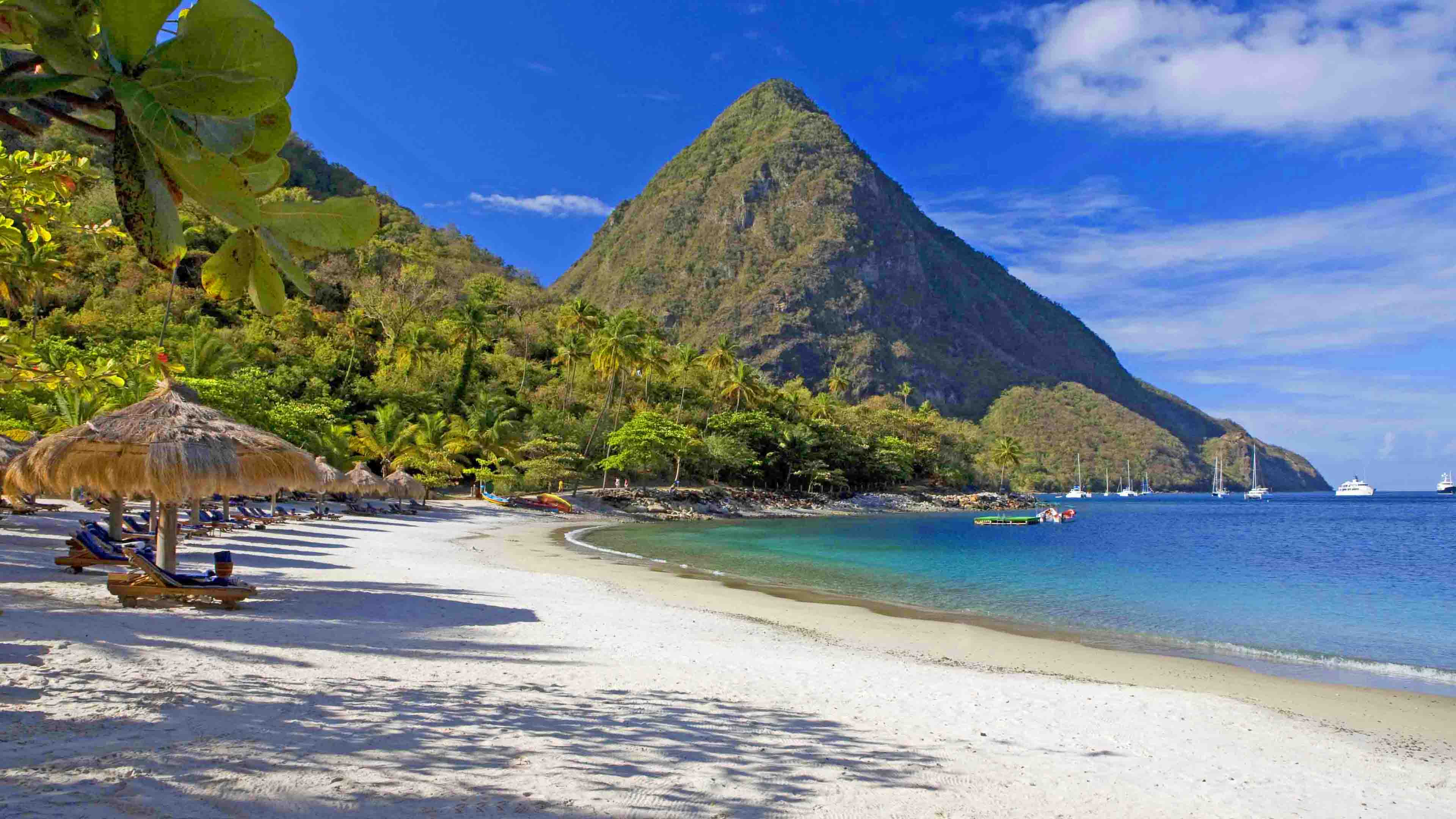3840x2160 Sugar Beach Resort In Saint Lucia Caribbean Mountain Gros Piton