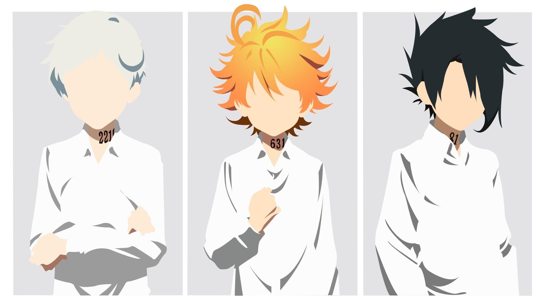1920x1080 Wallpaper of Emma, Norman, Ray, The Promised Neverland background