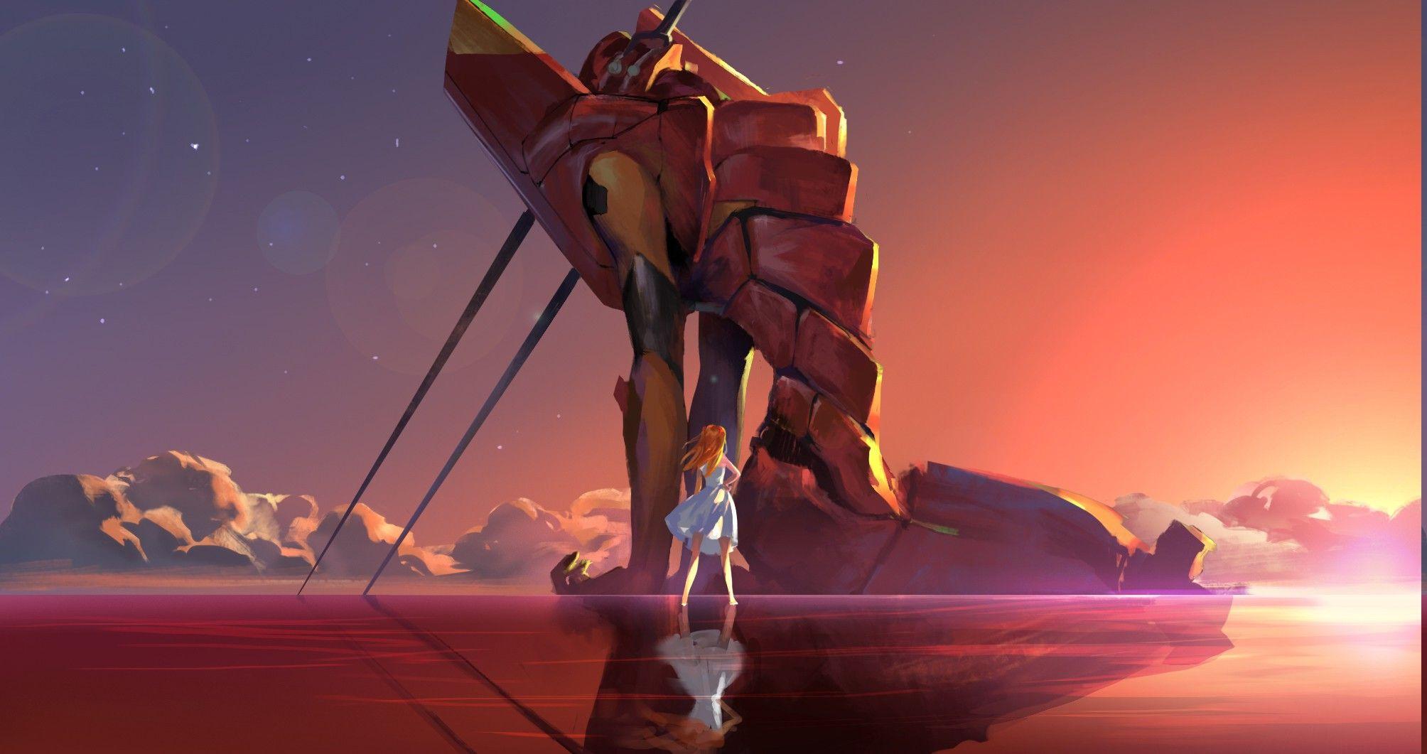 2008x1061 Neon Genesis Evangelion, Asuka Langley Soryu, Eva Unit 02