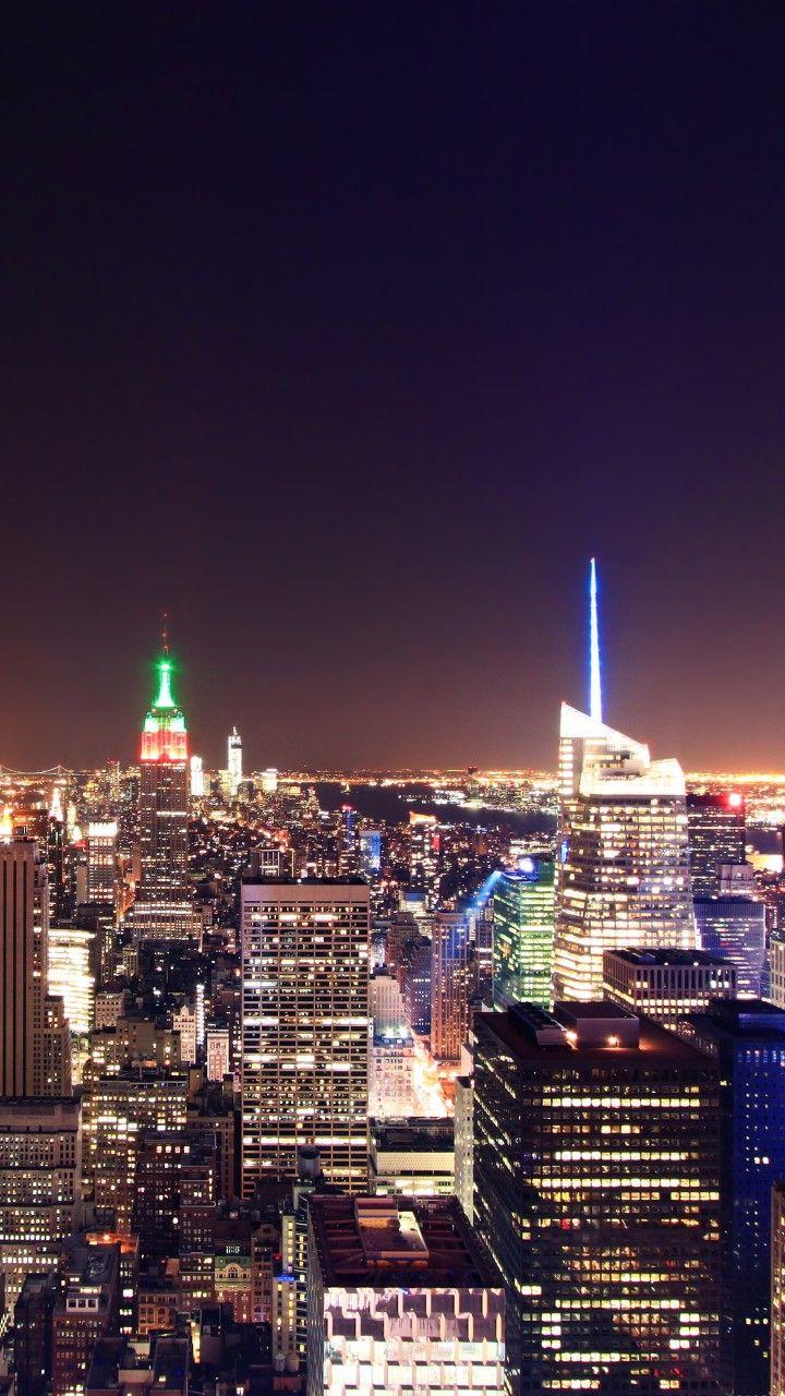 720x1280 New York City Nightscape 4k Wallpaper HD Screen City