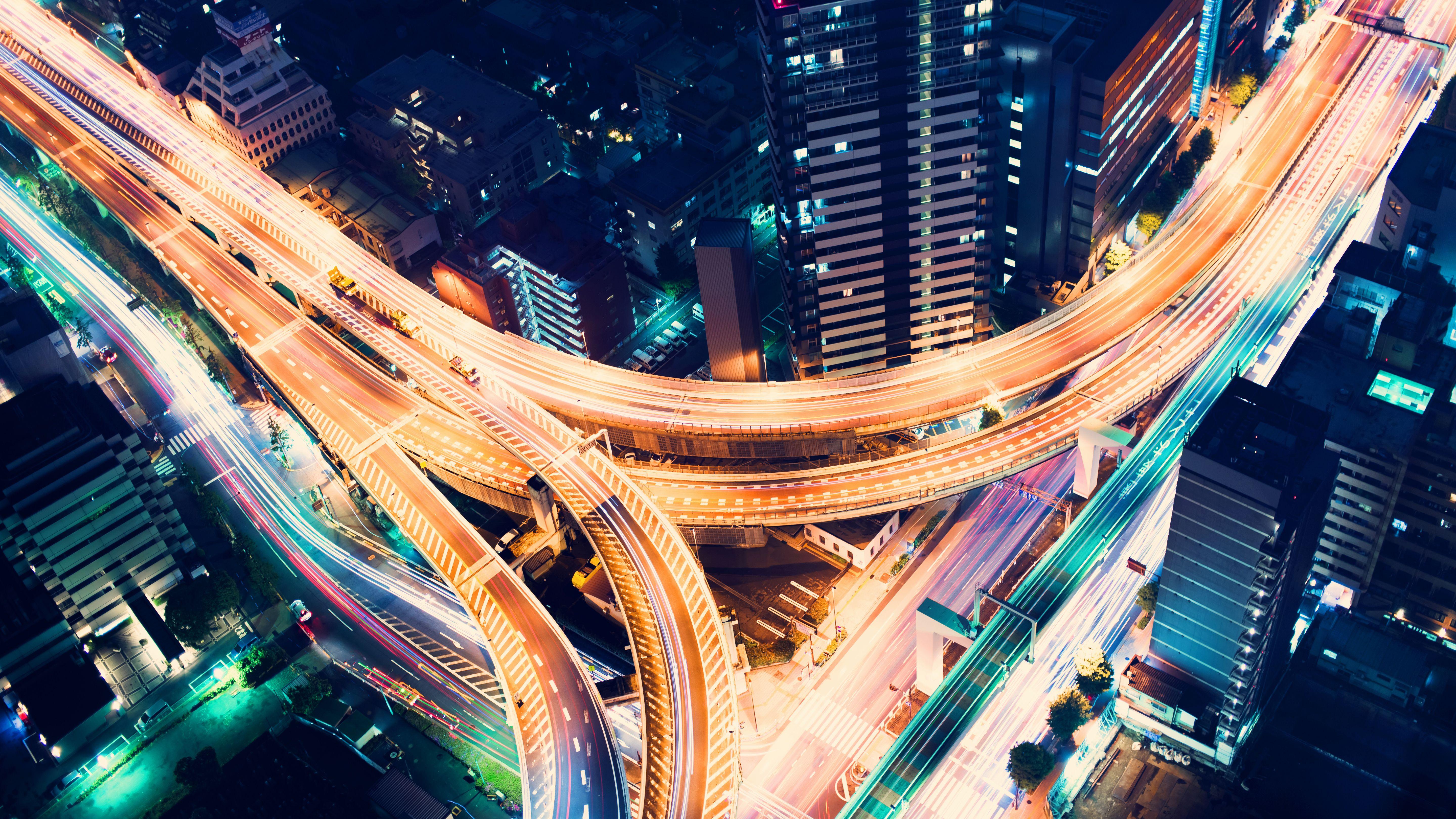 5760x3240 #in Tokyo, #Highway junction, #Nightscape, K, #Japan