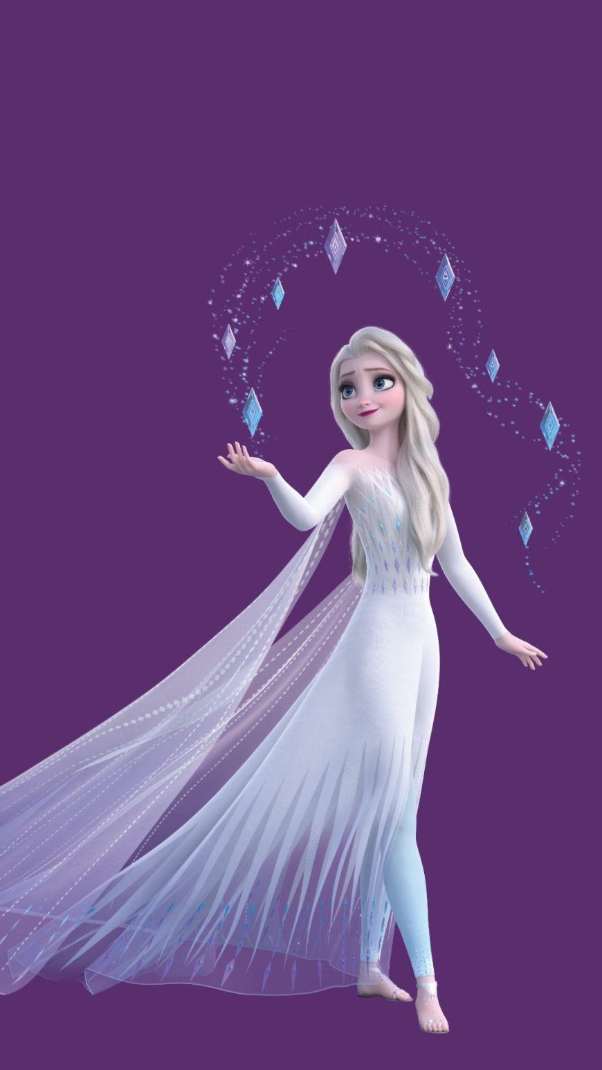 Hình nền HD Frozen 2 mới 870x1546 với Elsa mặc váy trắng và cô ấy