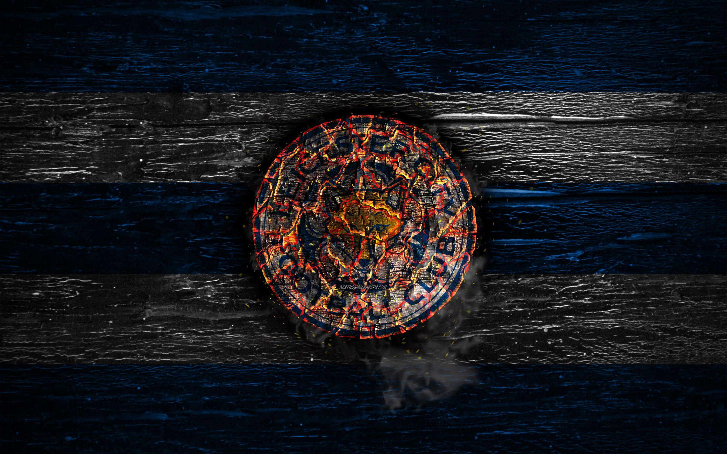 2880x1800 Download wallpaper Leicester City FC, fire logo, Premier League