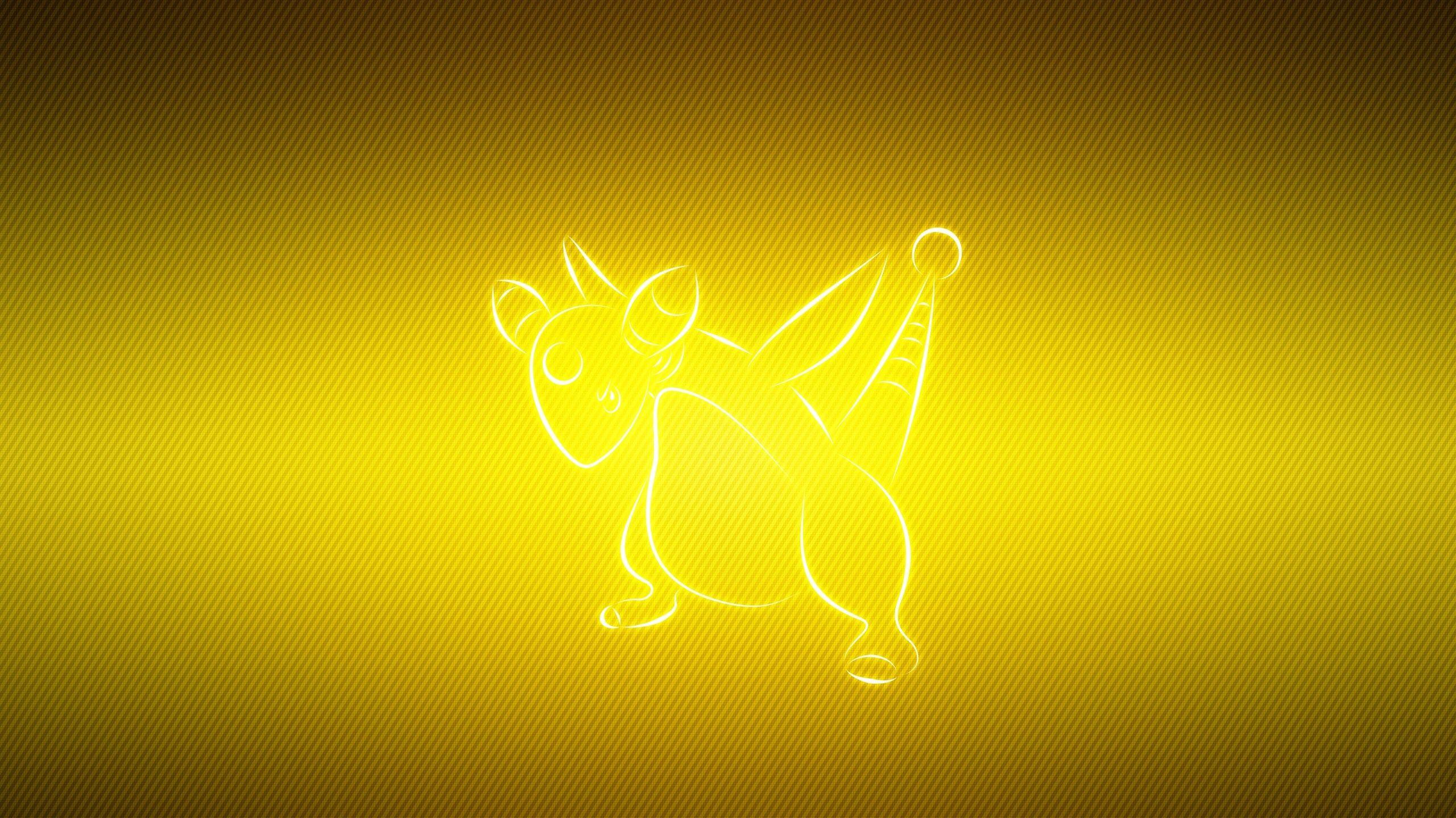 2560x1440 Download wallpaper 2560x1440 ampharos, pokemon, animal, yellow