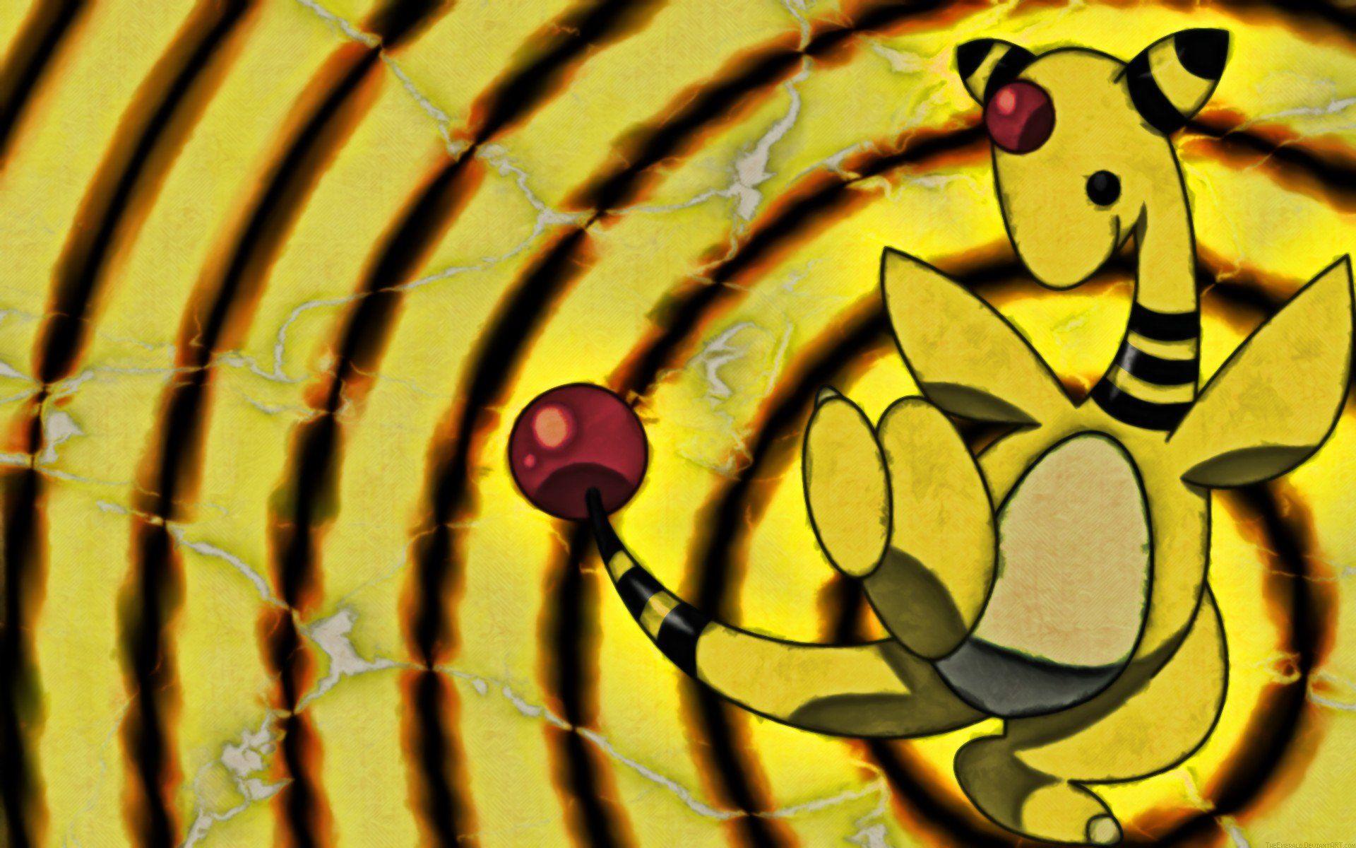 1920x1200 Pokemon, Electricity, Ampharos, Yellow, Black HD Wallpaper