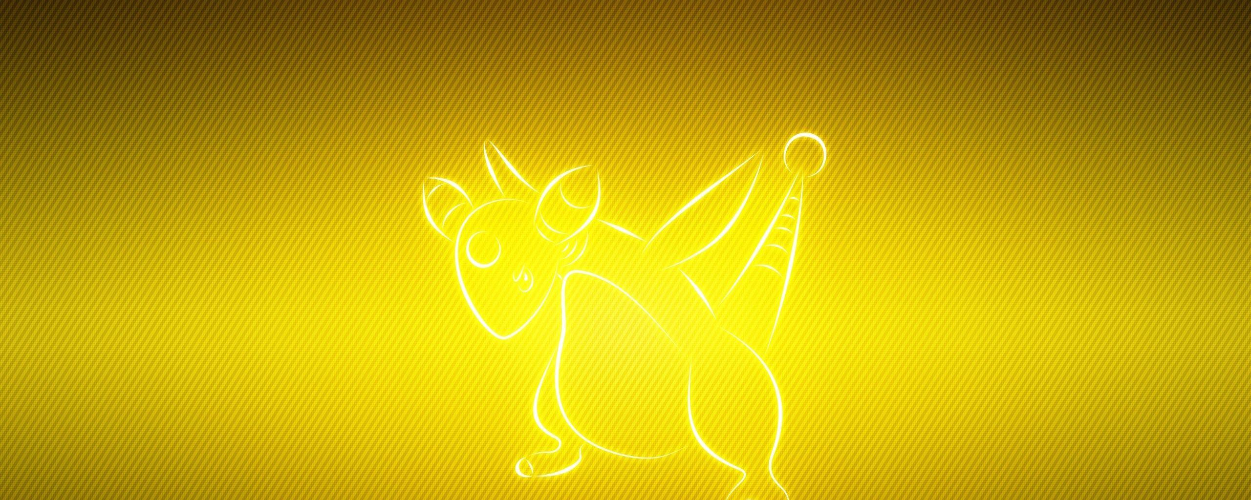 2560x1024 Download wallpaper 2560x1024 ampharos, pokemon, animal, yellow