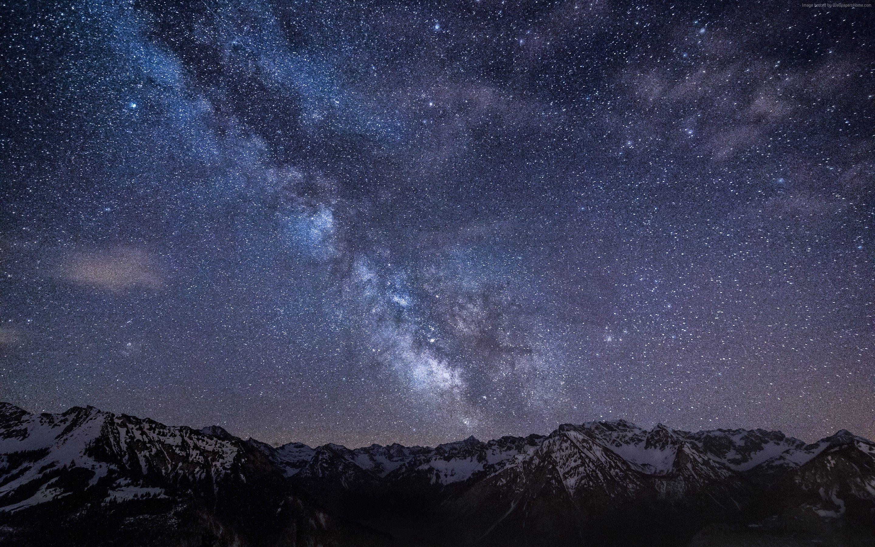 2880x1800 #mountains, #Milky Way, #Germany, #night, #nebula, k