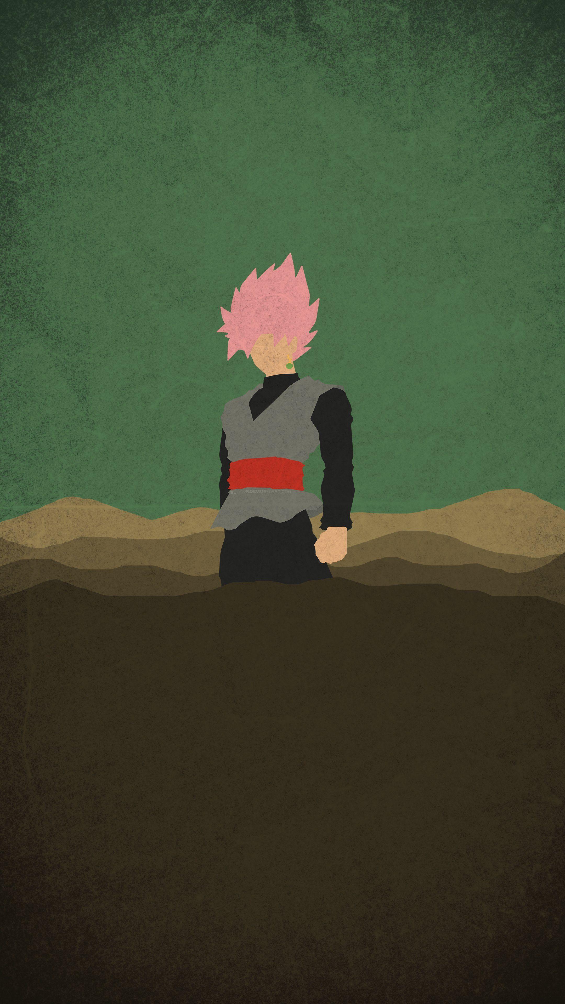 2160x3840 Super Sayan Rosé Black Goku minimal mobile wallpaper