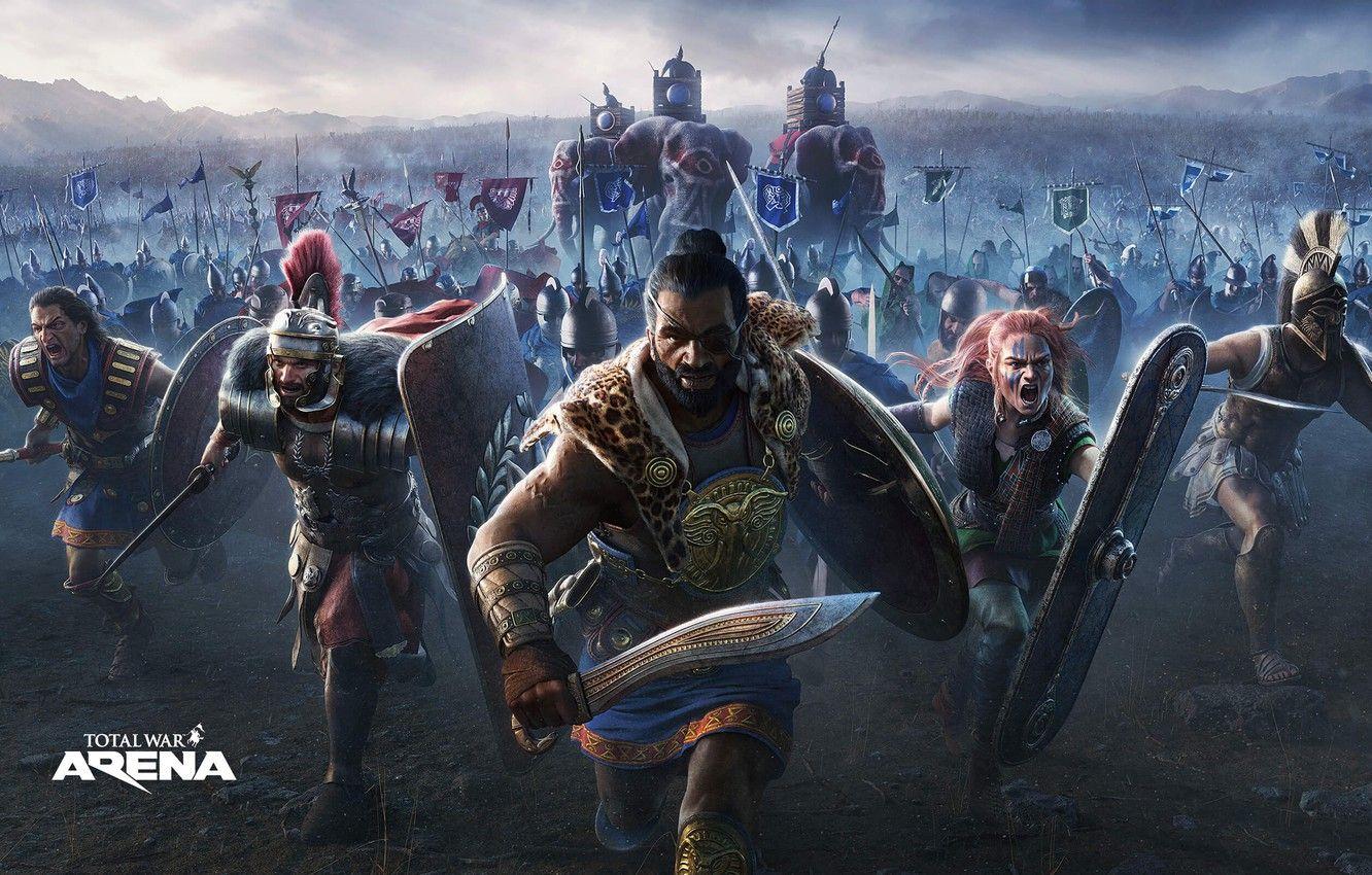 1332x850 Wallpaper elephants, army, total war, attack, Hannibal, Leonidas