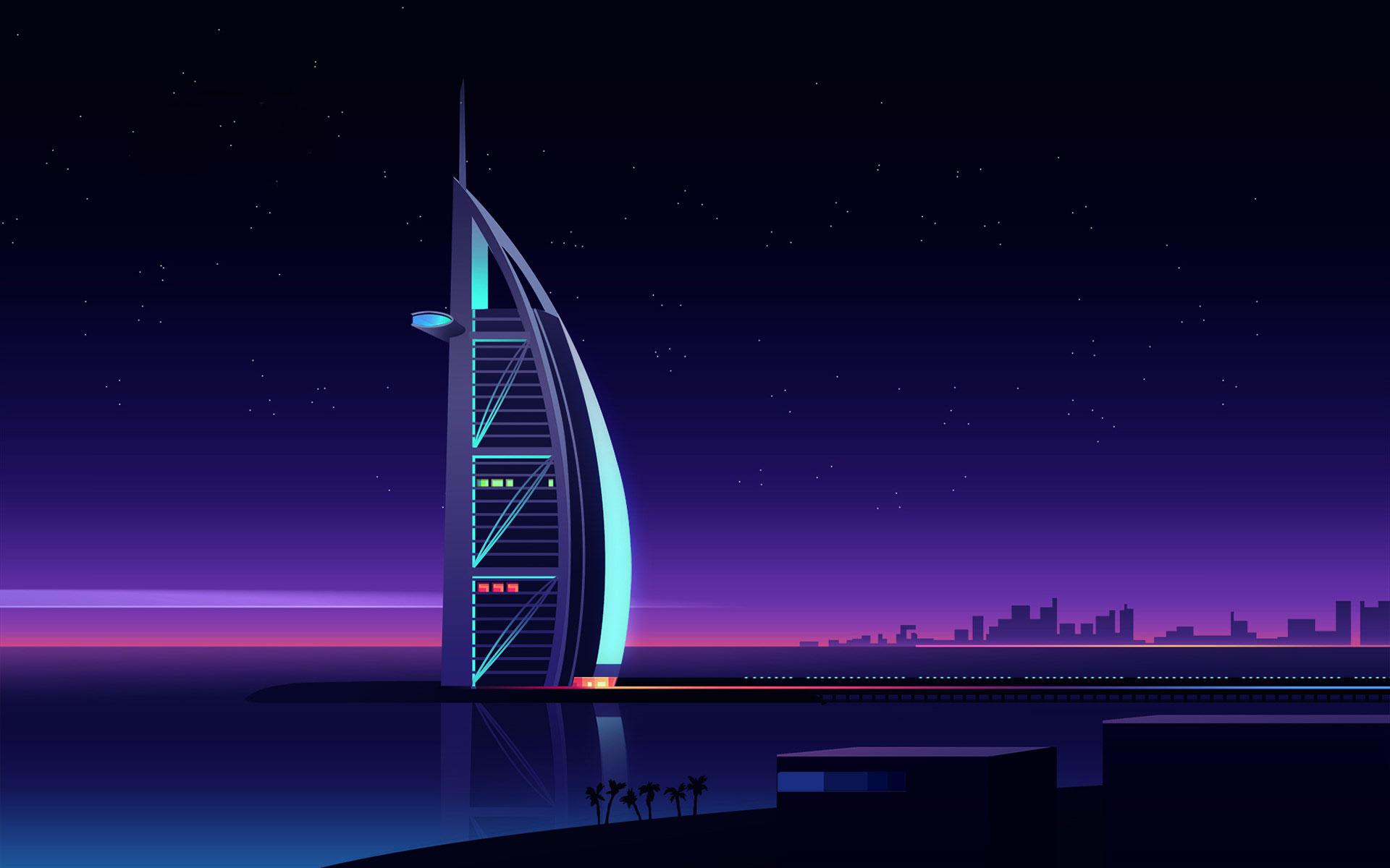 1920x1200 HD Dubai Burj Al Arab Hotel Desktop Wallpaper