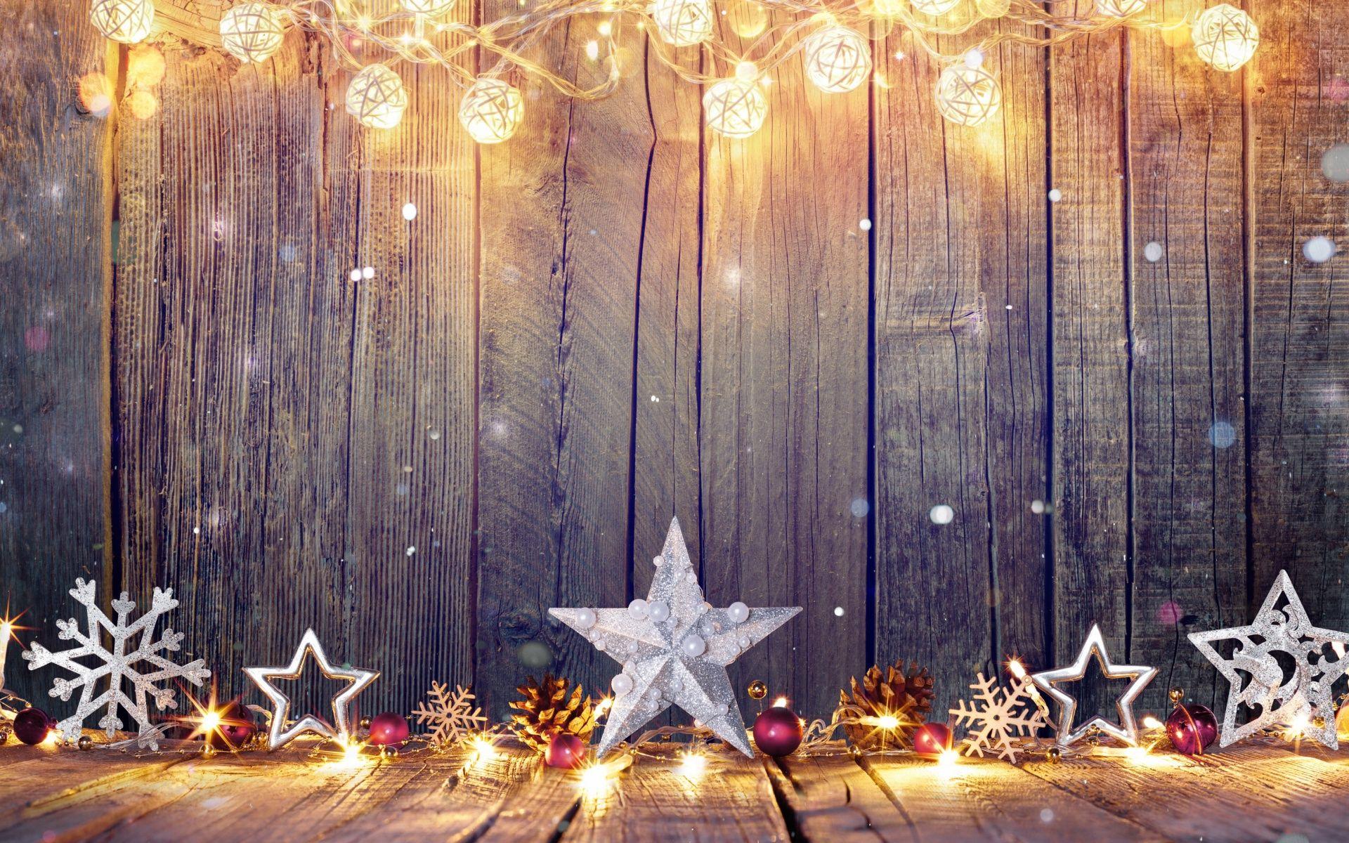1920x1200 Merry Christmas Stars Decorations In Wall Wallpaper