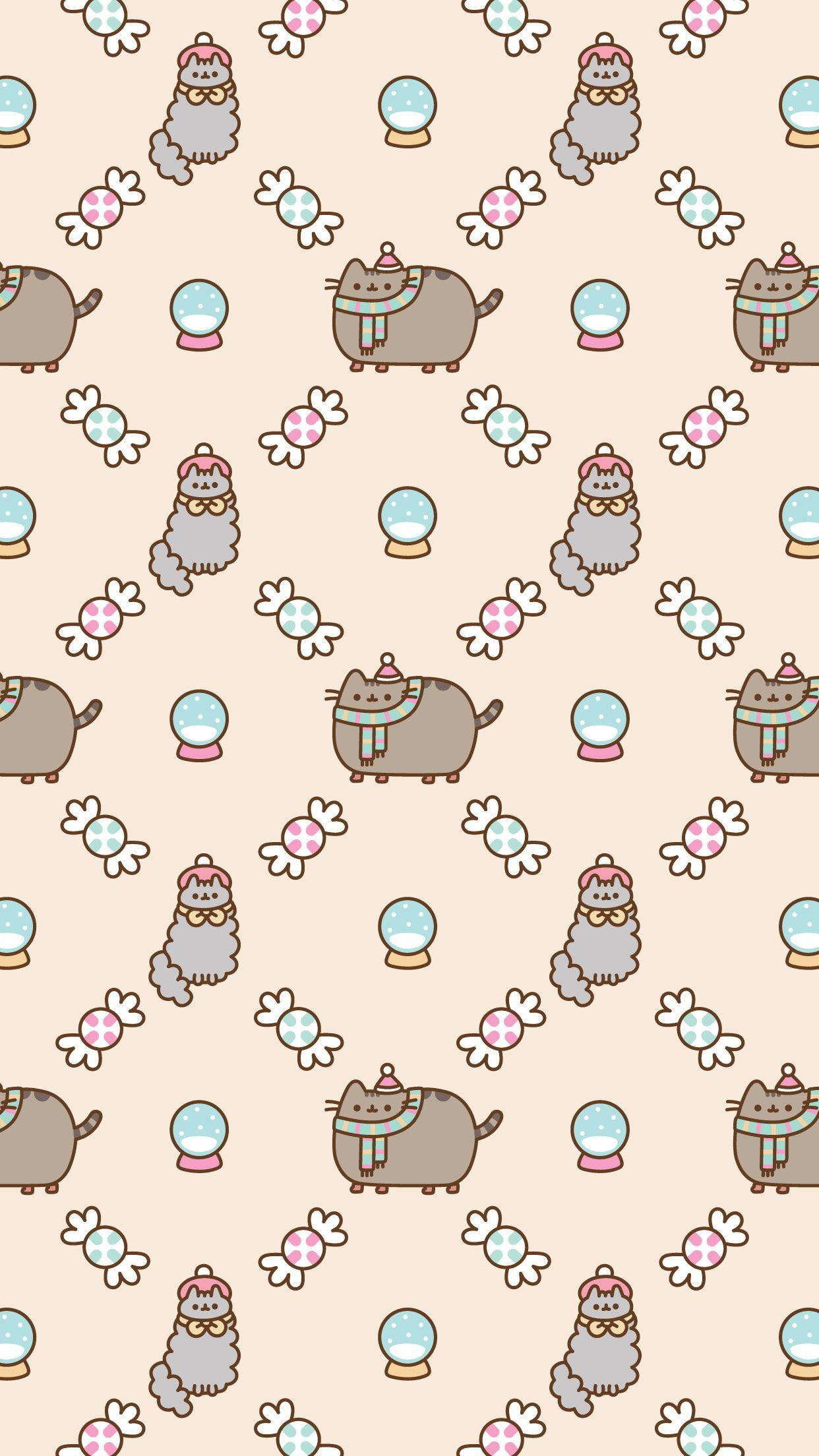 1242x2208 iPhone Pusheen Free Christmas Wallpaper Pusheen, HD