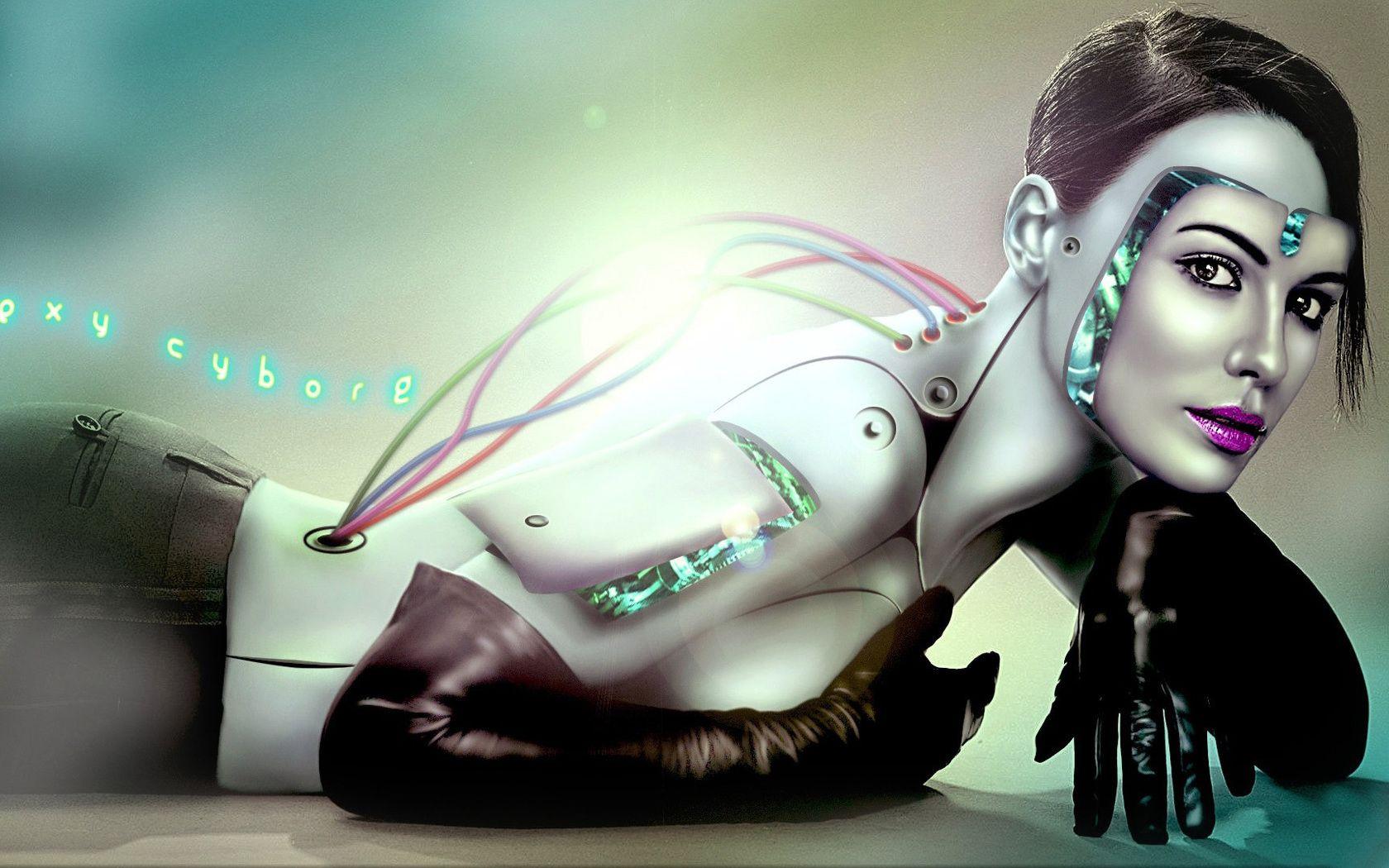 1680x1050 cyborg, mechanisms, robot, girl, face desktop wallpaper