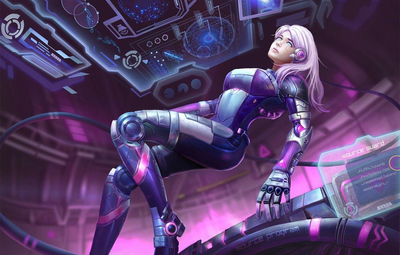 1332x850 Wallpaper Girl, Future, Robot, Computer, Blonde, Style, Girl, Fantasy, Art, Art, Robot, Style, Fiction, Fiction, Blonde, Future image for desktop, section фантастика