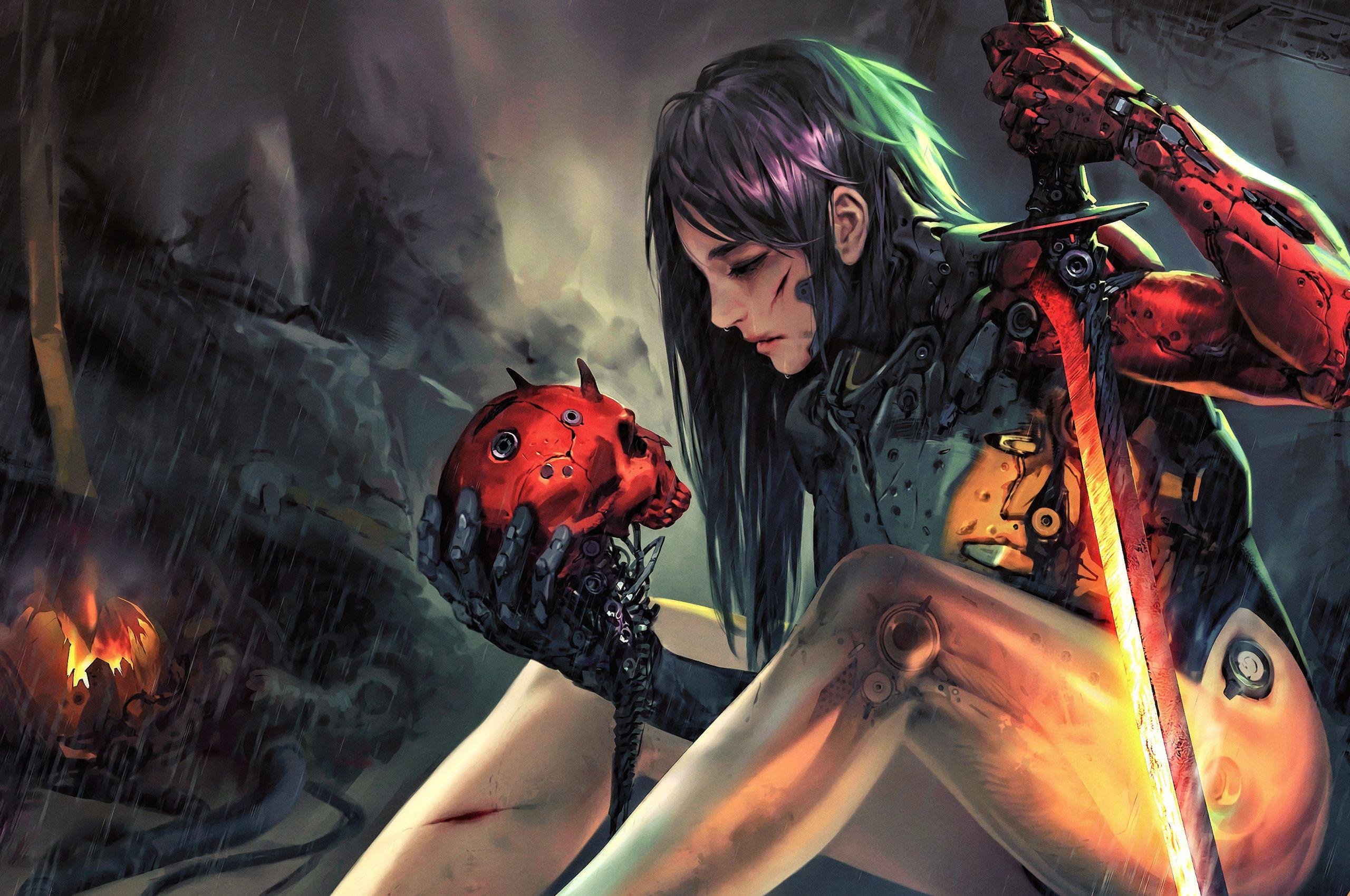 2560x1700 The Lost Ones Cyberpunk Robot Girl 4k Chromebook Pixel