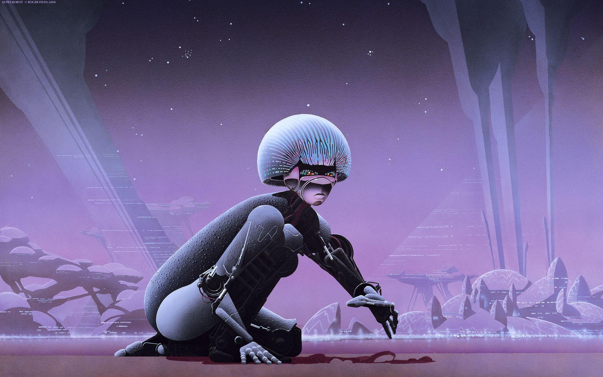 1920x1200 Robots cyborgs android roger dean robot girl asia science fiction