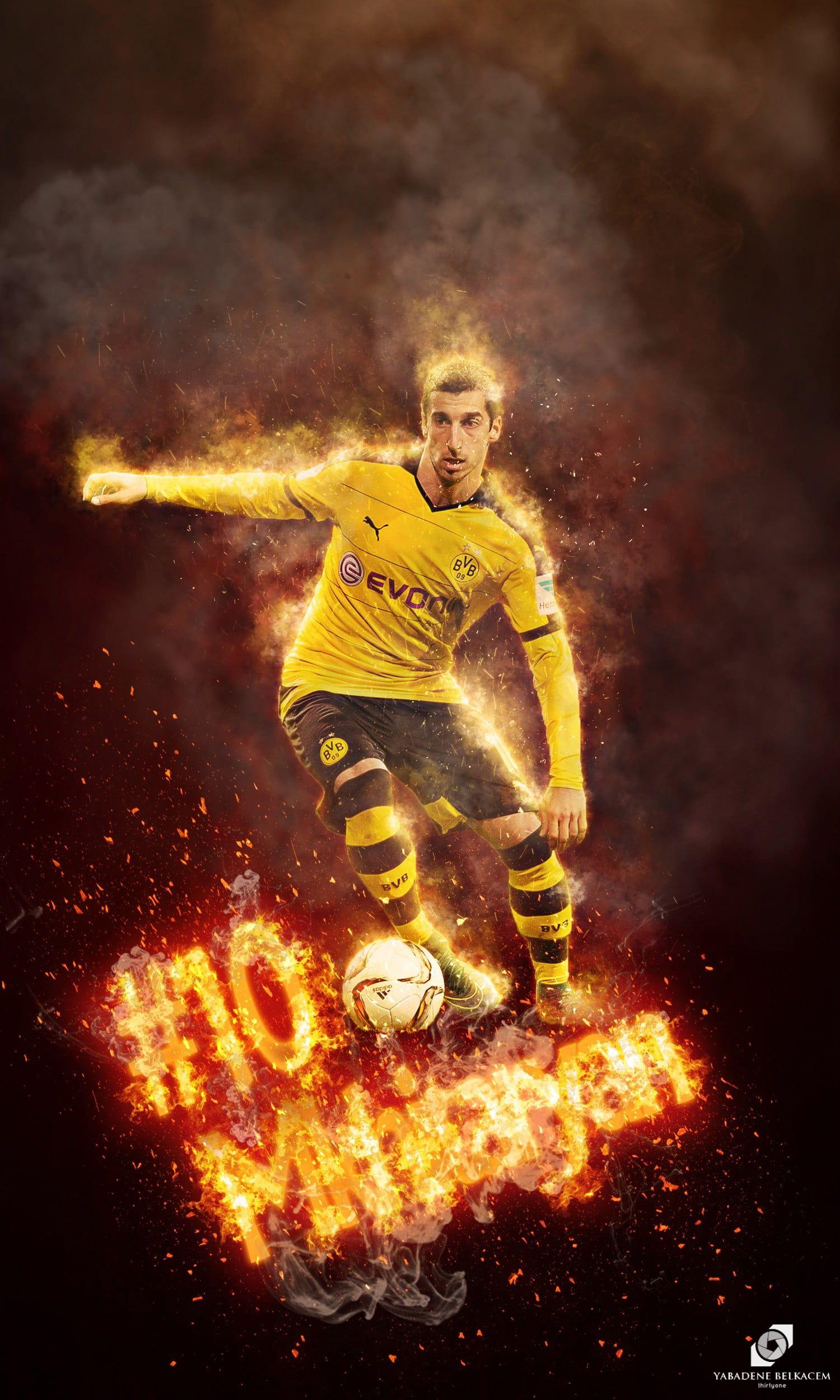 1500x2500 Yellow soccer jersey, mkhitaryan, Borussia Dortmund, Bundesliga