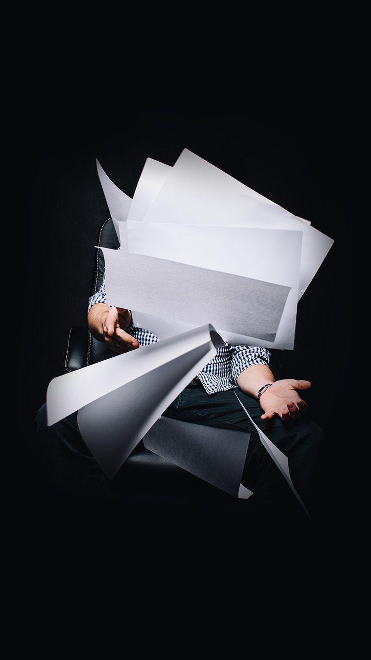 750x1334 iPhone wallpaper. office paper work dark