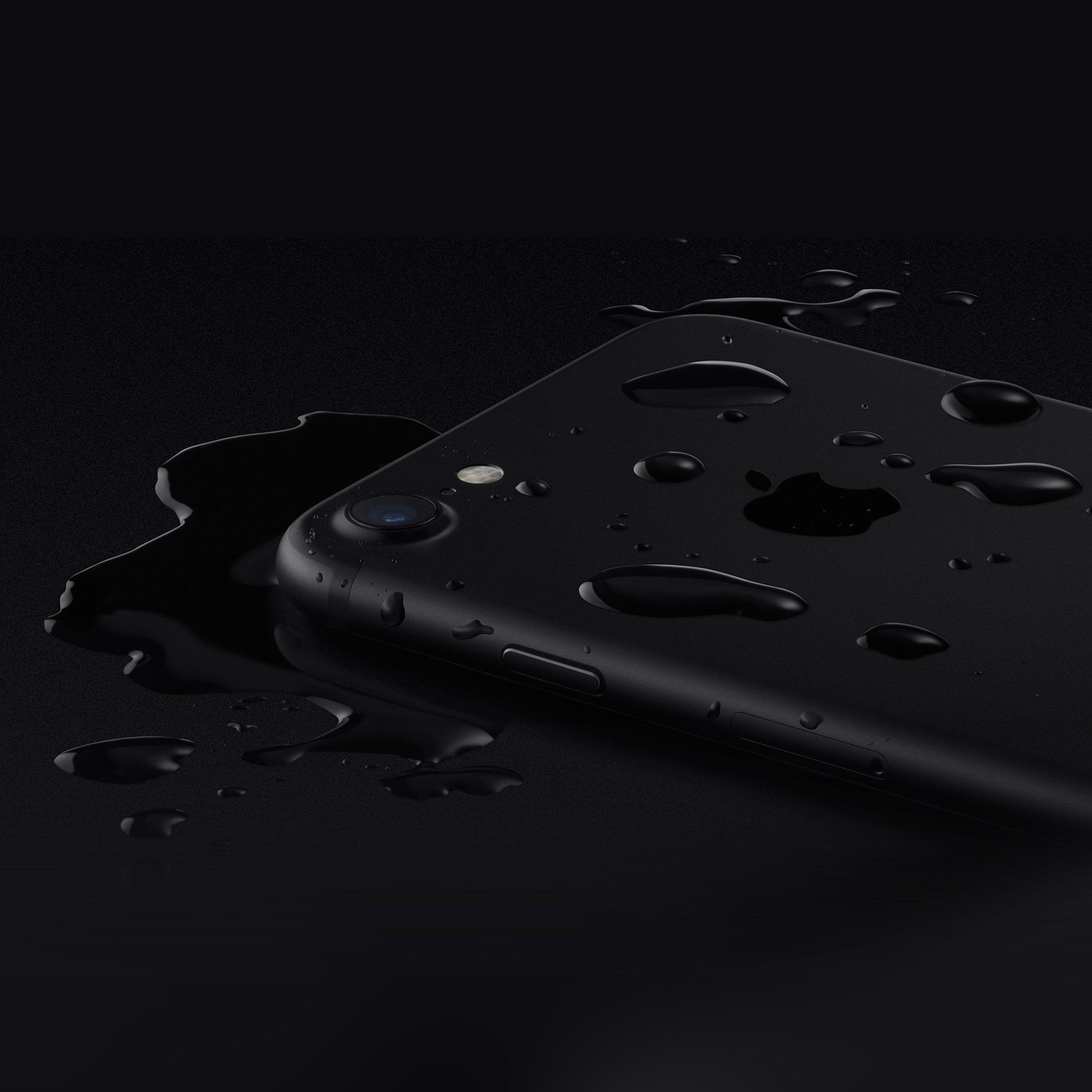 2732x2732 Iphone7 Black Water Resistant Apple Art Illustration Wallpaper