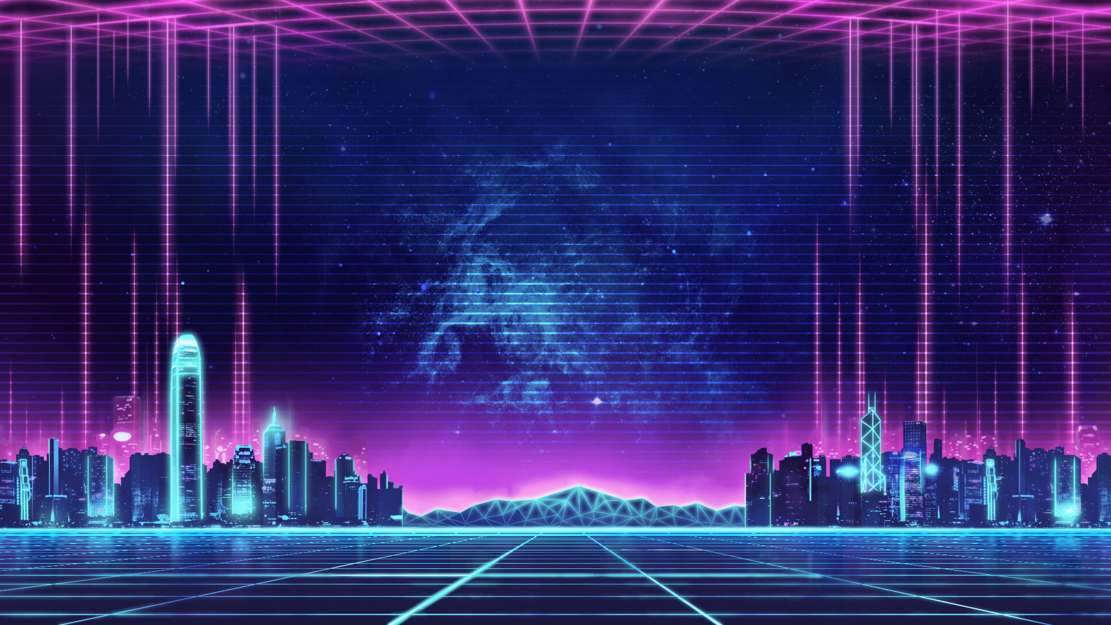 3840x2160 Download 3840x2160 Synthwave, Music, Retro, Neon City Wallpaper for UHD TV