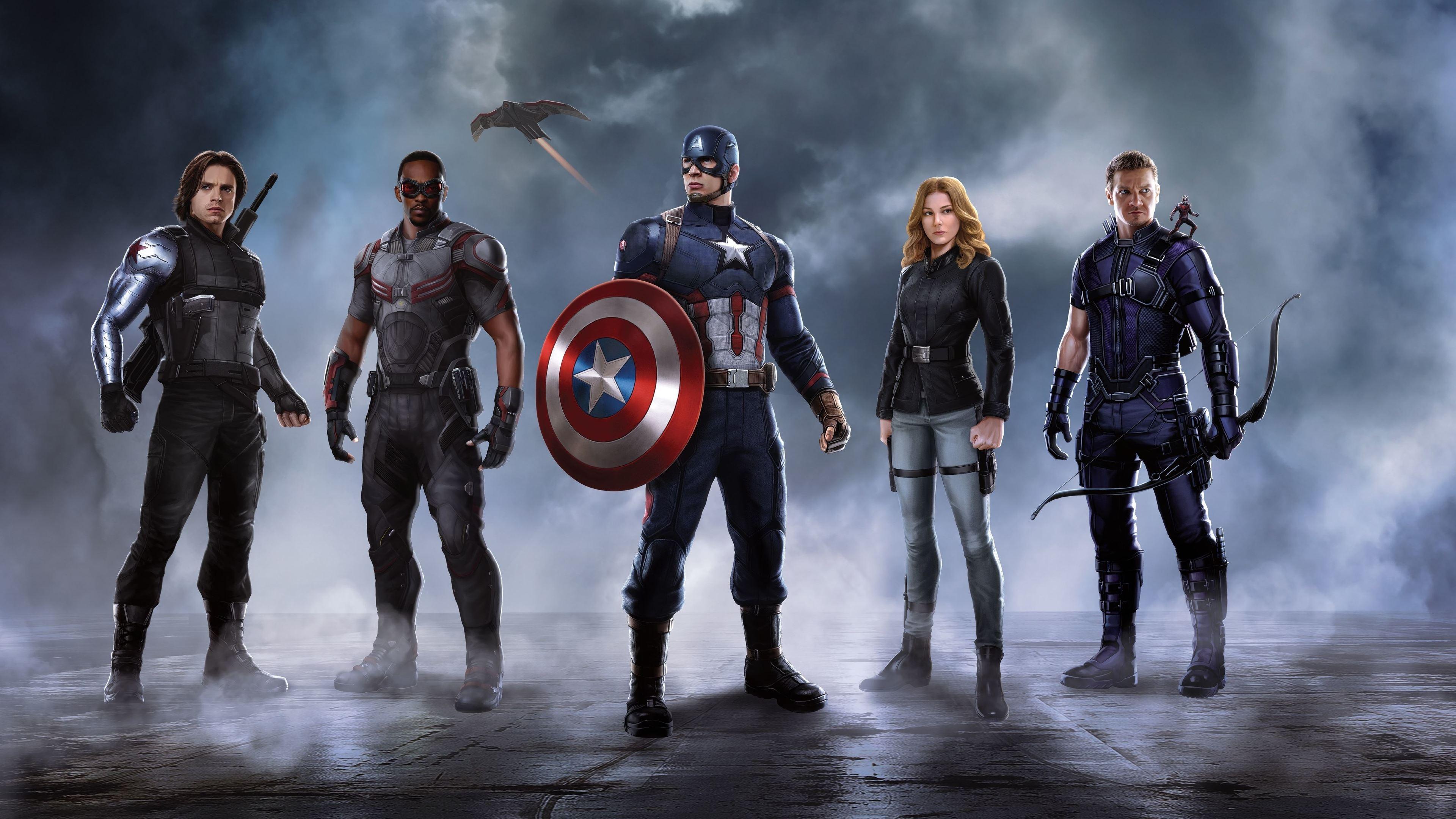 3840x2160 Wallpaper 4k Captain America Crew In Captain America Civil War ant