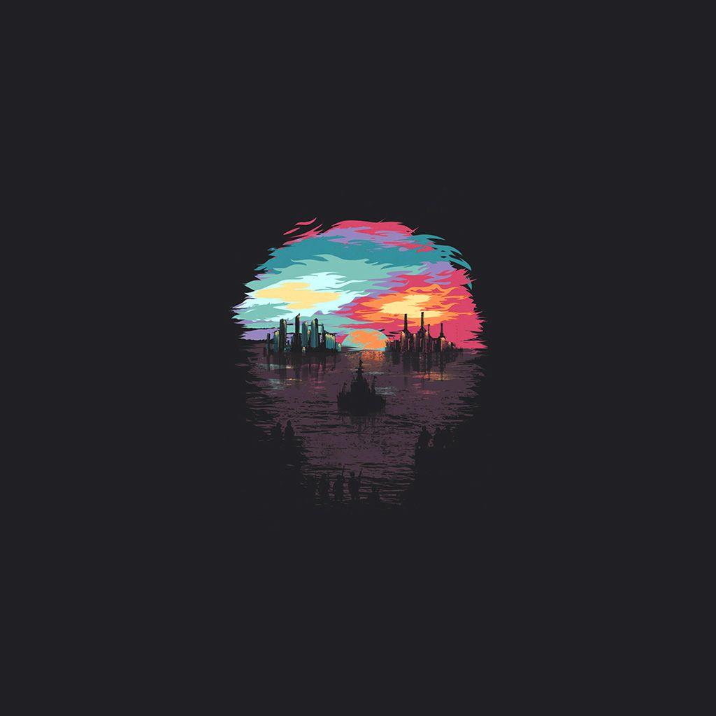 1024x1024 Dark Minimal Wallpaper Phone
