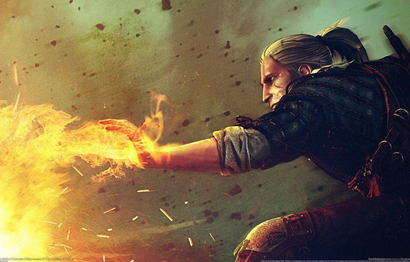 1332x850 Wallpaper magic, game, wallpaper, witcher Geralt, the Witcher