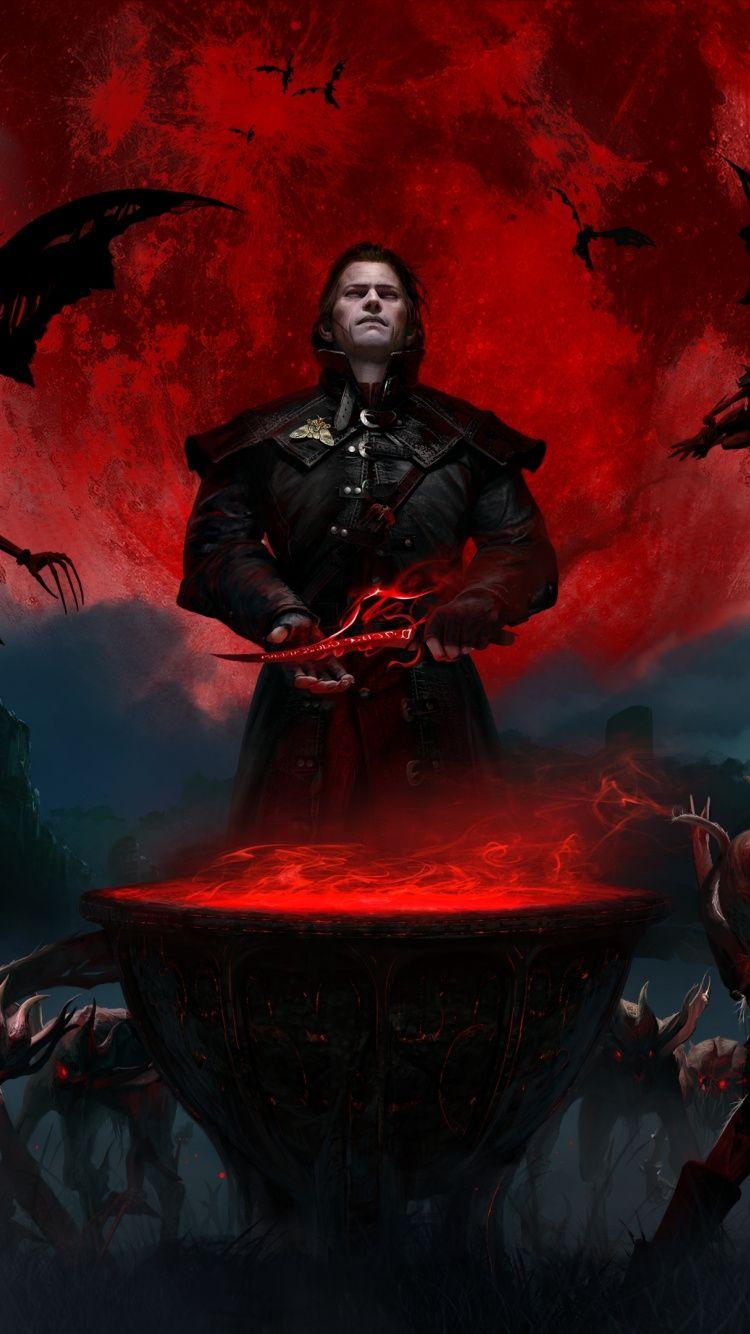 750x1334 Download 750x1334 wallpaper red moon and monsters, gwent