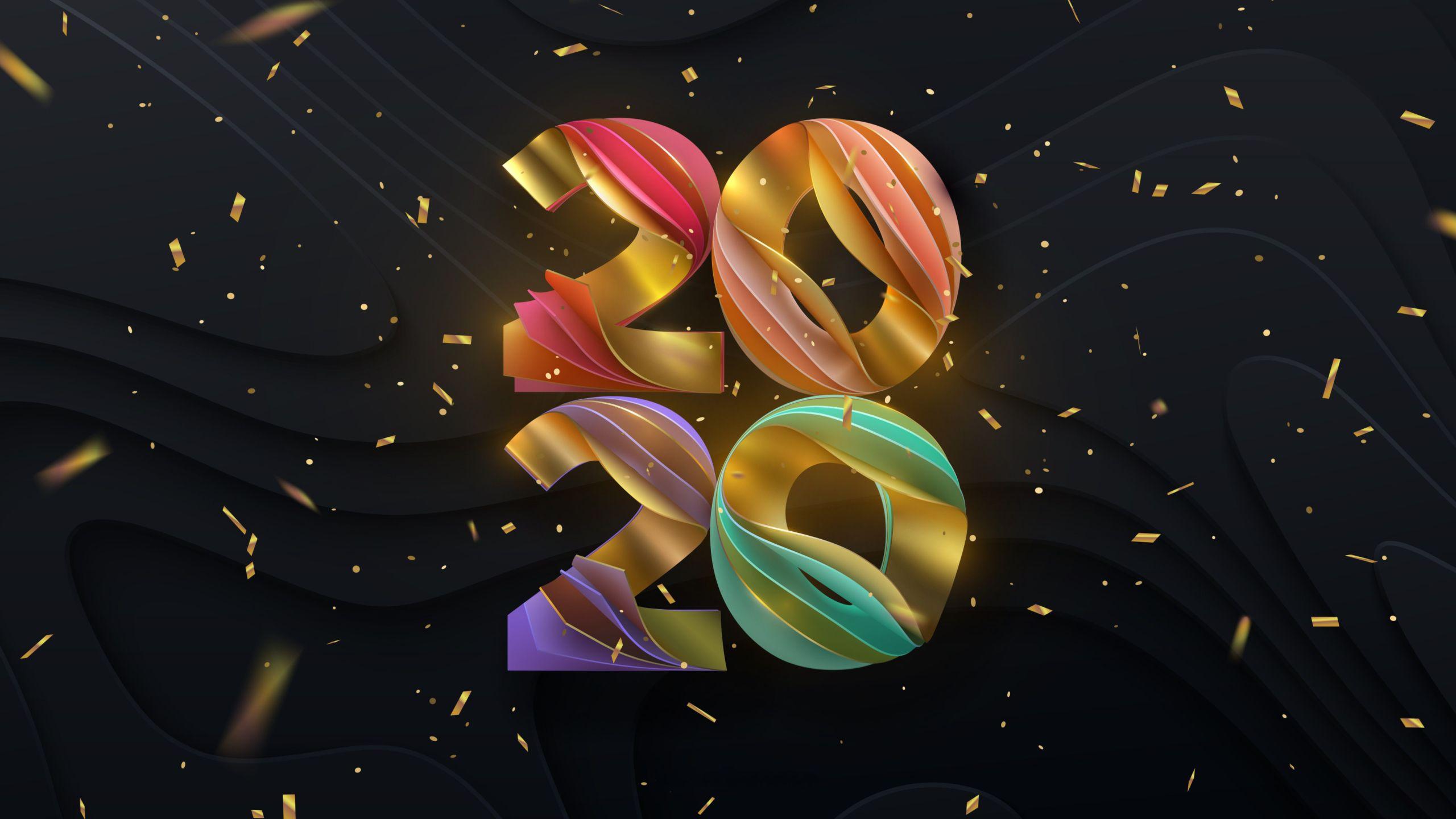 2560x1440 Colorful New Year 2020 1440P Resolution Wallpaper, HD