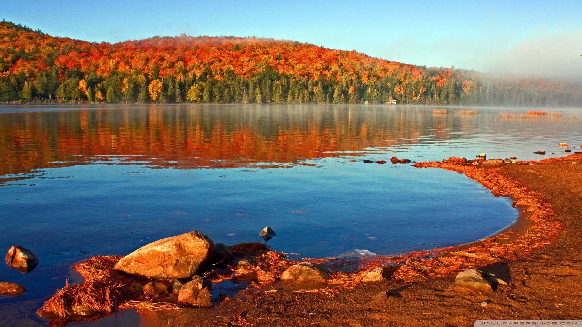1920x1080 Fall Wallpaper HD 1920h1080 Lake Shore, Autumn HD Lake