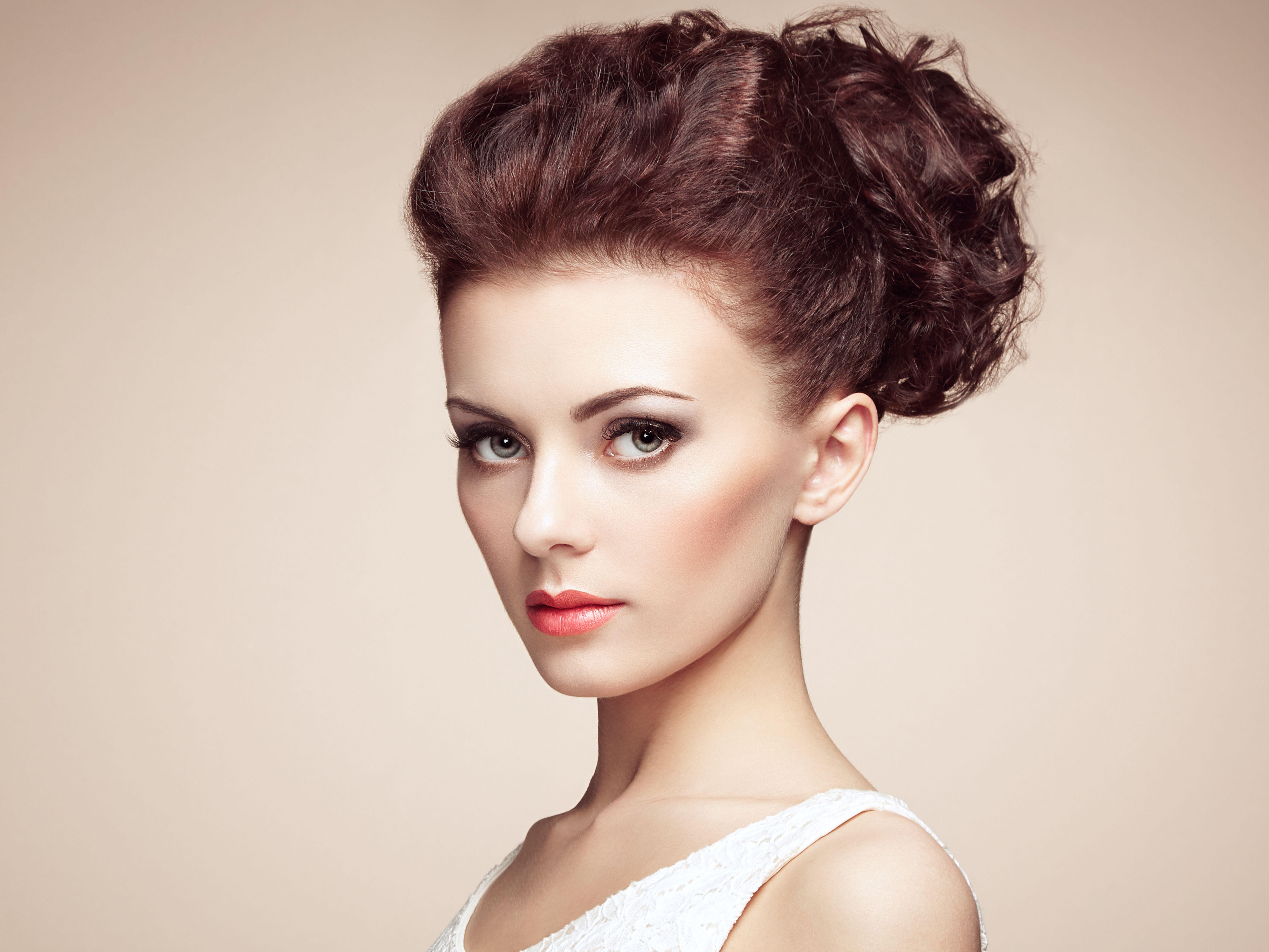 8000x6000 Portrait of beautiful sensual woman with elegant hairstyle