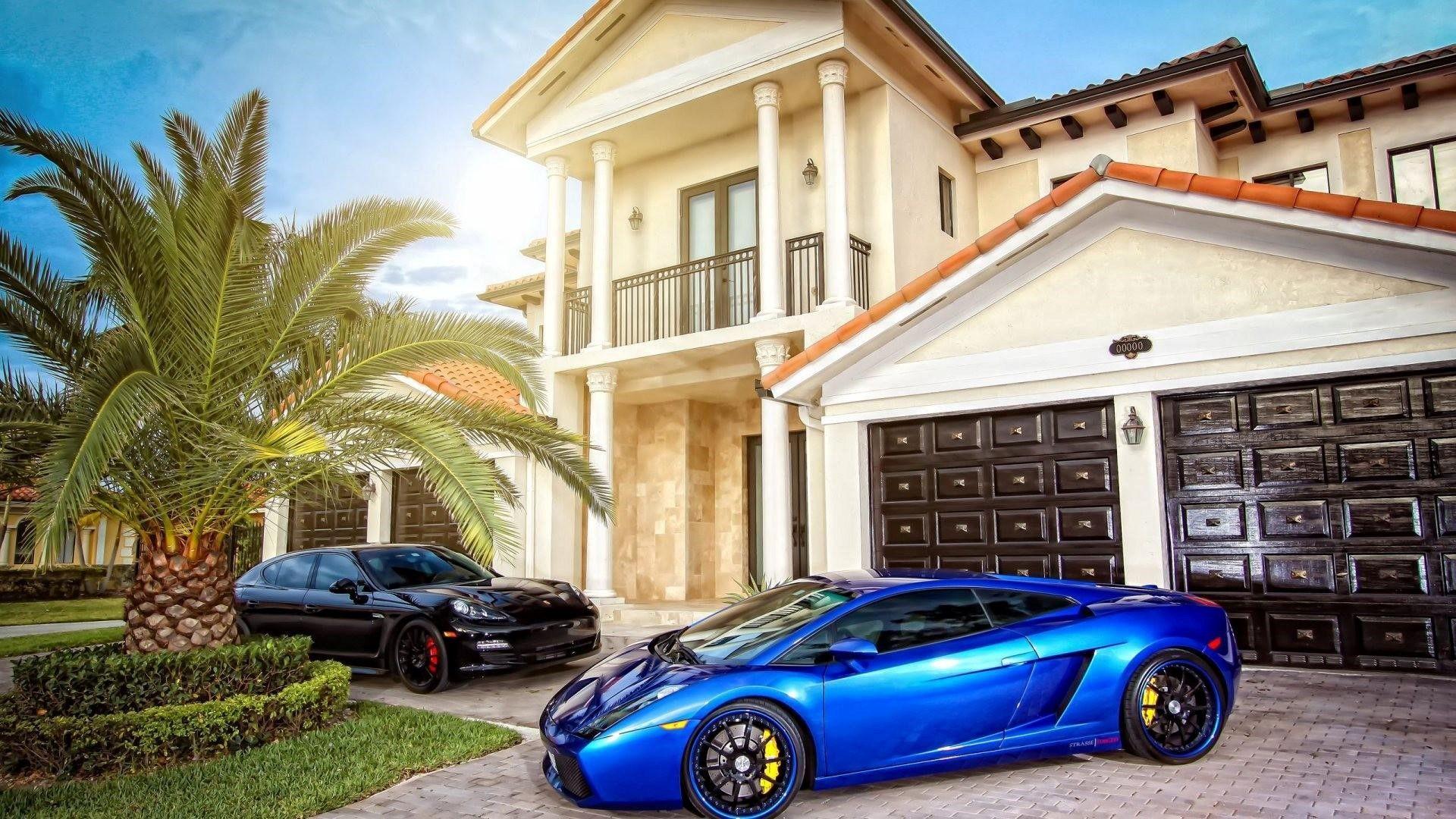1920x1080 Blue Lamborghini Mansion HD Car Photo